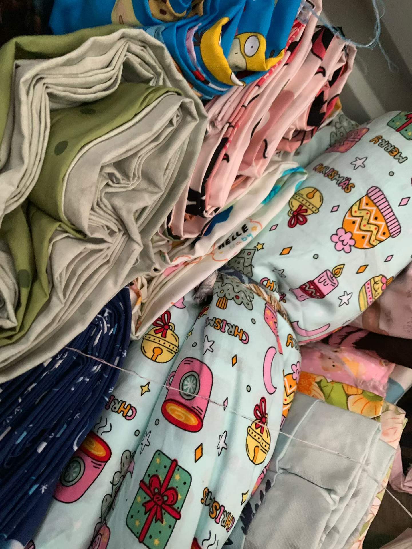 Cute Cartoon Rayon Cotton Fabric Scraps | Bulk for Kids’ Pajamas, Loungewear & Crafts