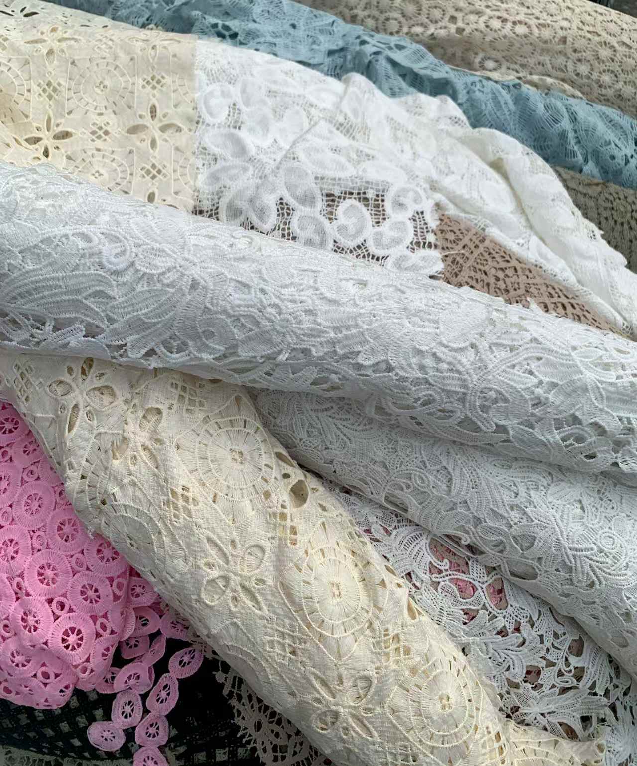 water soluble lace fabric wholesale, embroidery lace fabric supplier, floral lace fabric bulk, lace fabric stocklot, white lace fabric wholesale, bridal lace fabric supplier, garment lace fabric China, lace rolls bulk sale, surplus lace fabric exporter