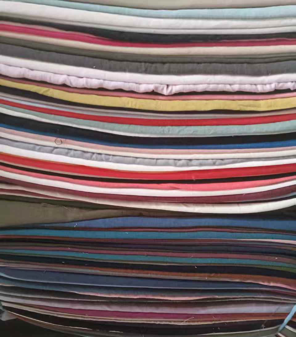 Colored Linen Fabric Wholesale Stock Lots | Linen Fabric Rolls Bulk Supplier Mixed Dyed Linen Cotton Fabric