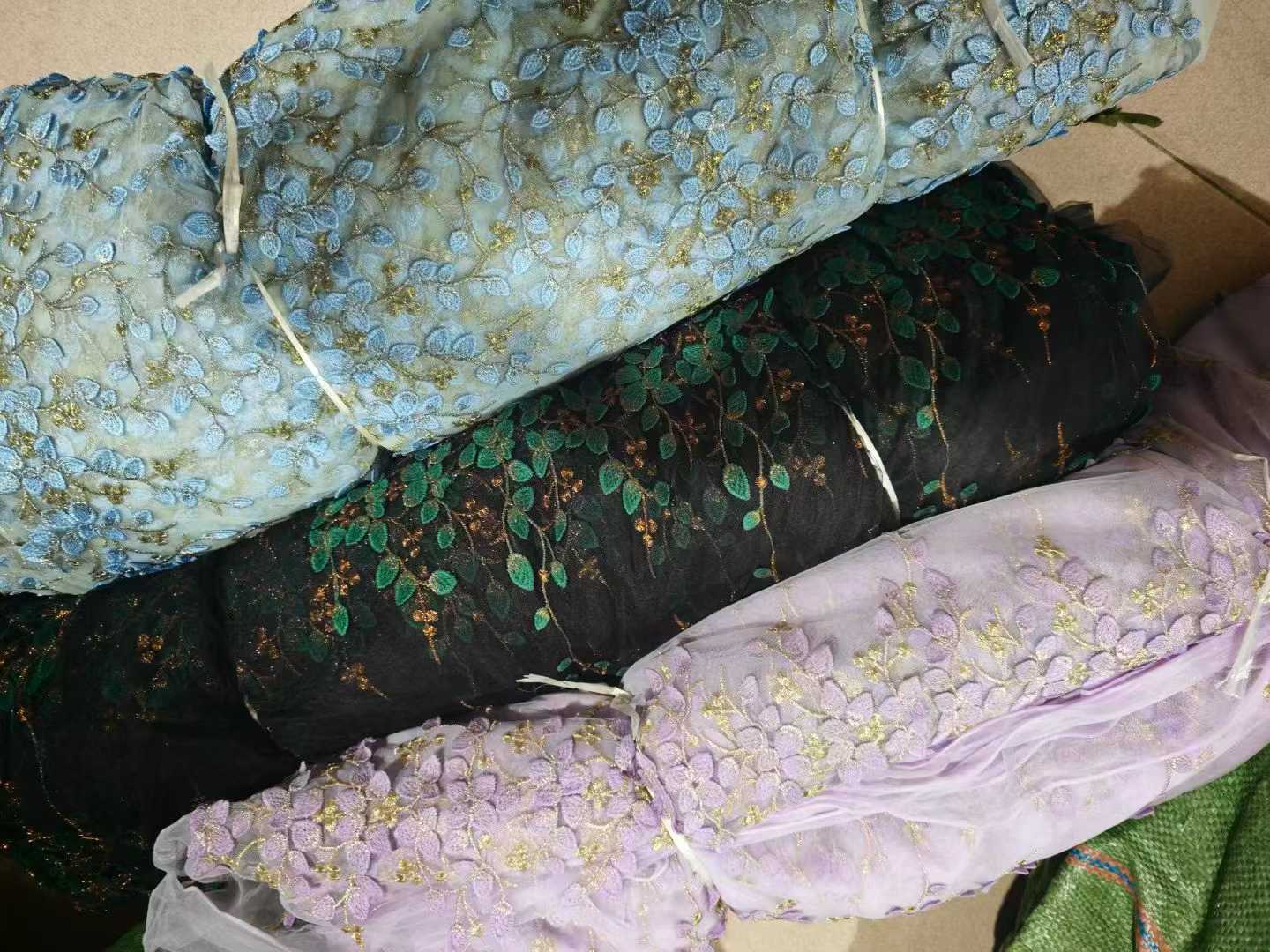 Wholesale Embroidered Mesh Fabric Stocklot | Soft Embroidered Netting Fabric for Fashion & Home Décor