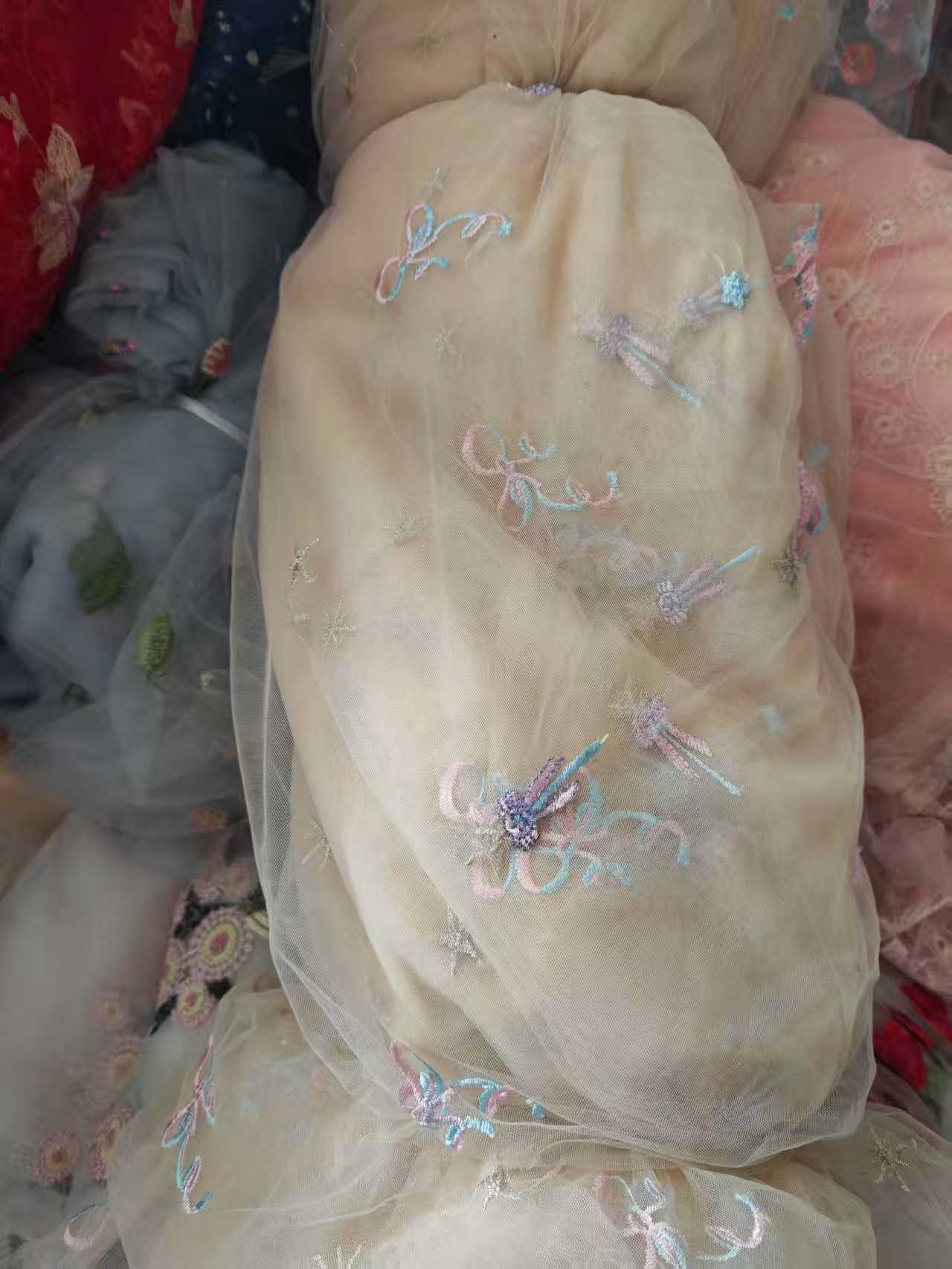 Wholesale Embroidered Tulle Fabric Rolls | Bulk for Wedding & Bridal Wear