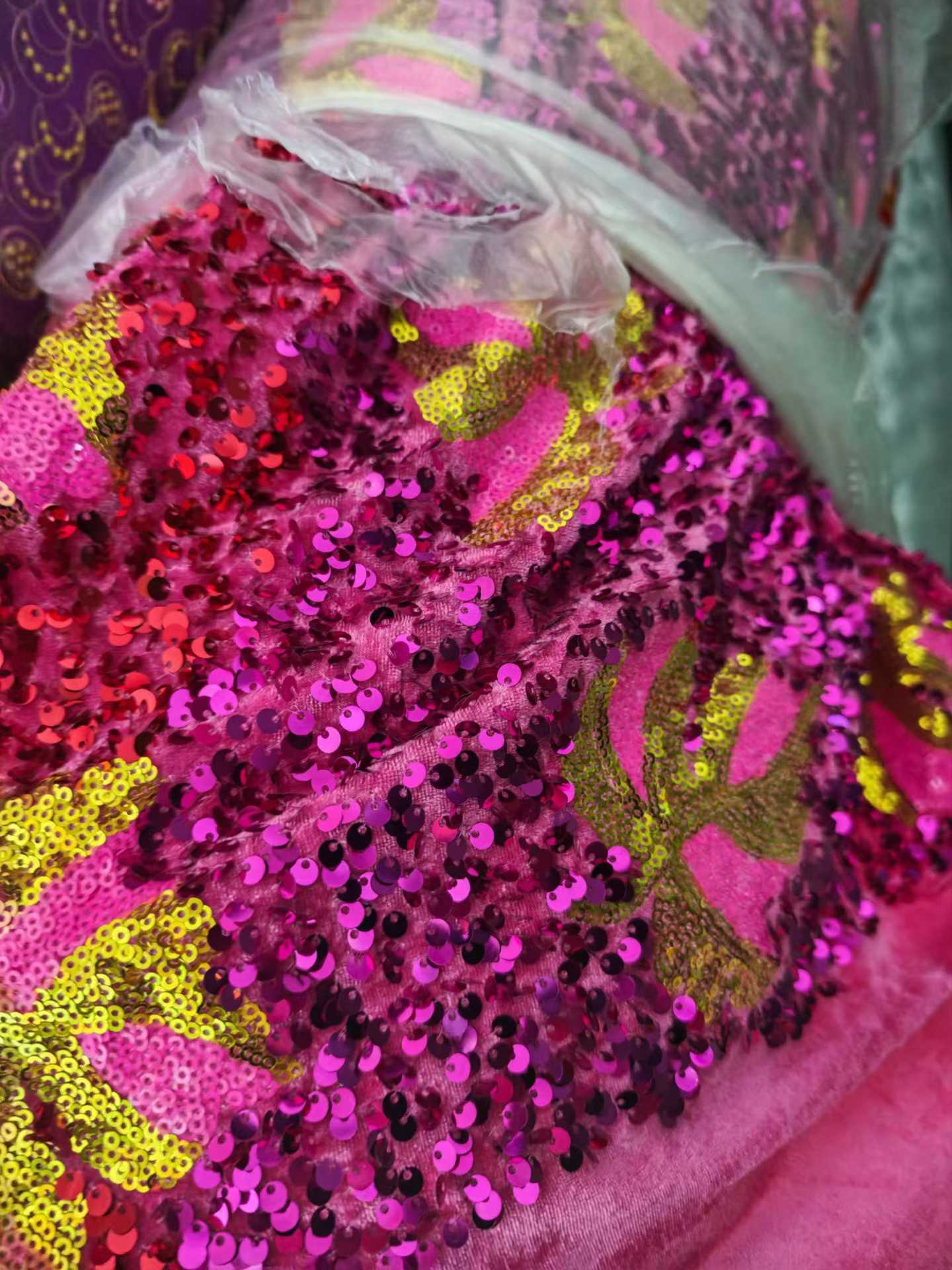 20kg Premium Embroidered Velvet Fabric for Costumes