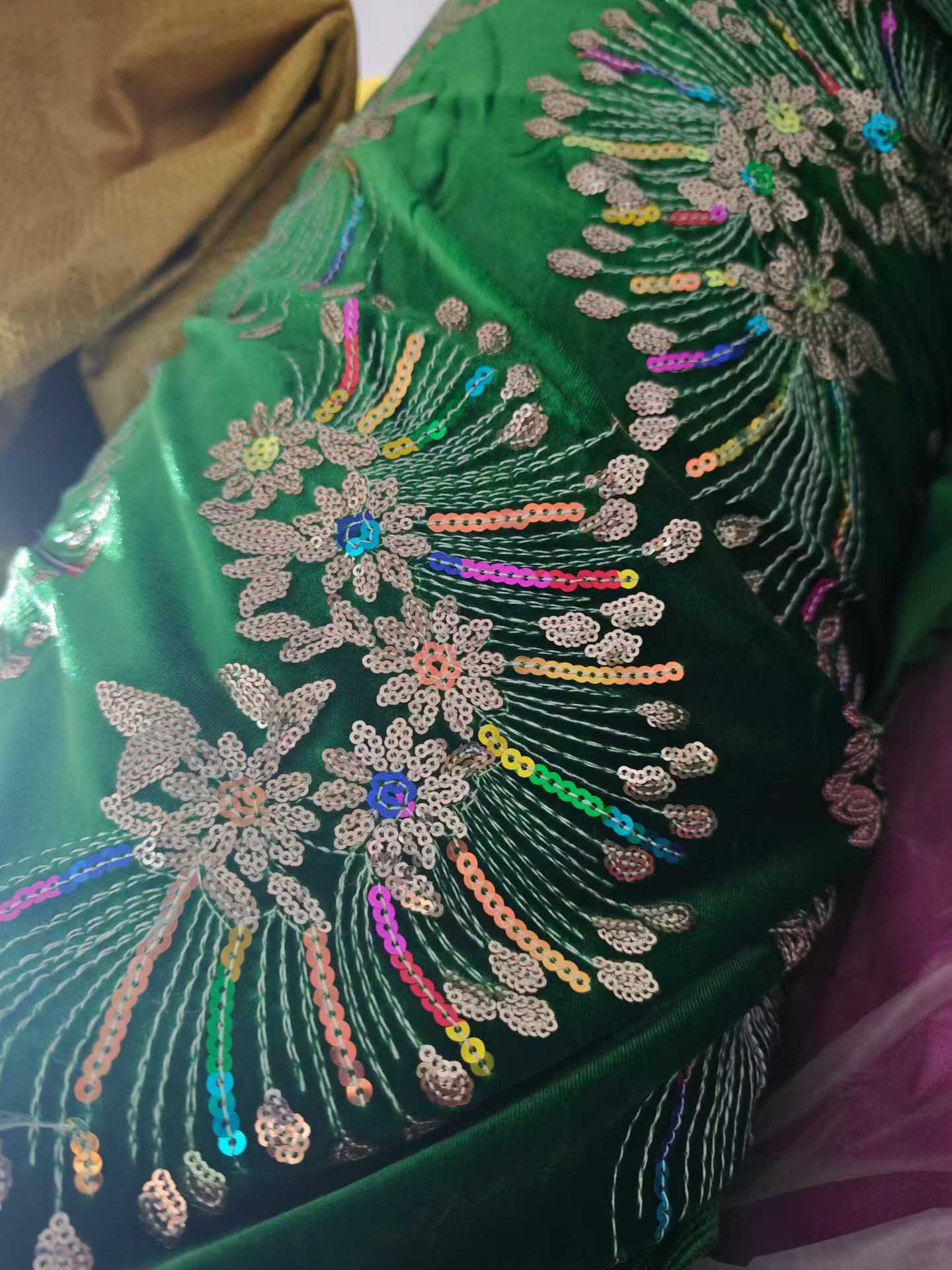 20kg Premium Embroidered Velvet Fabric for Costumes