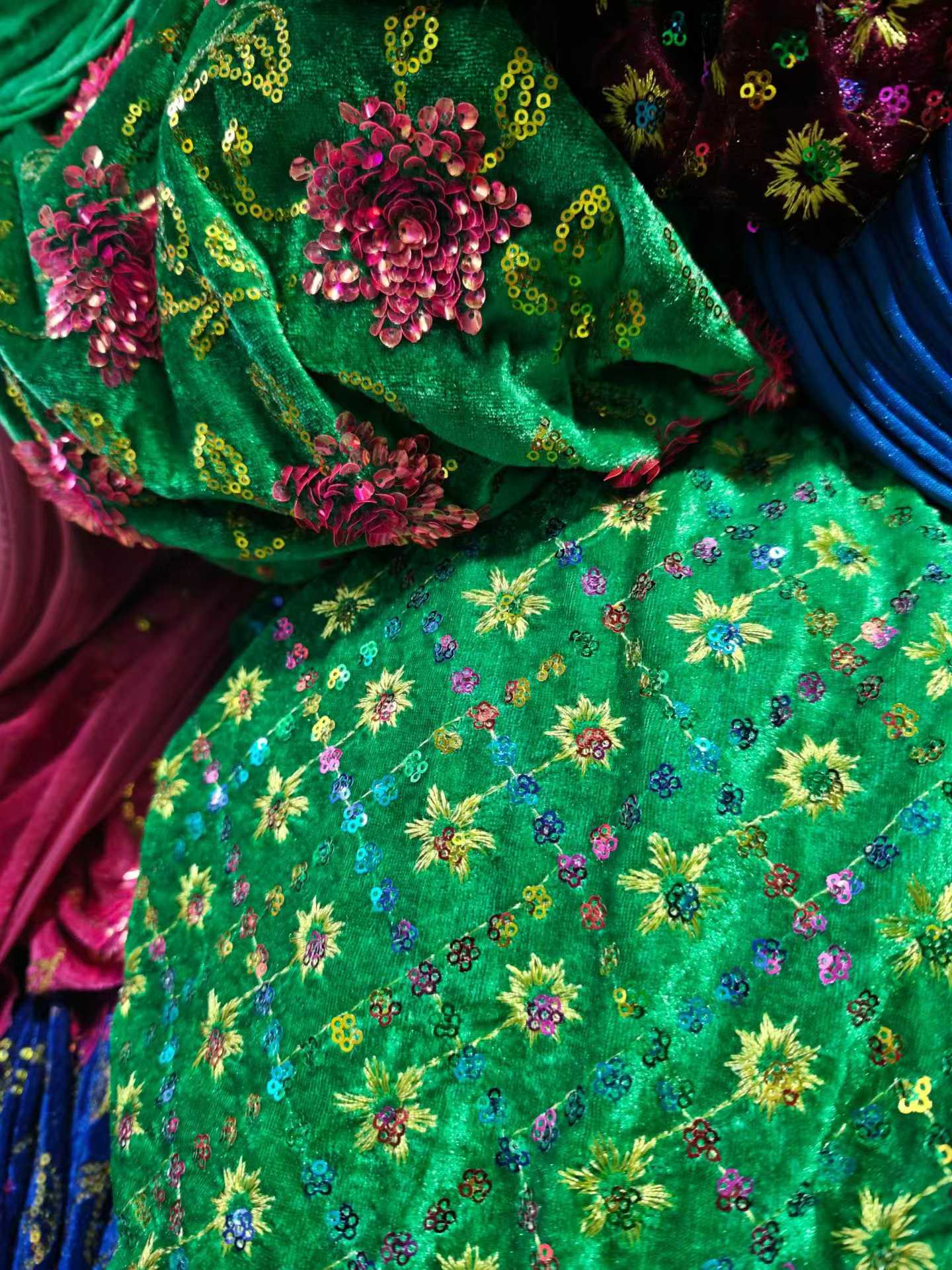 20kg Premium Embroidered Velvet Fabric for Costumes