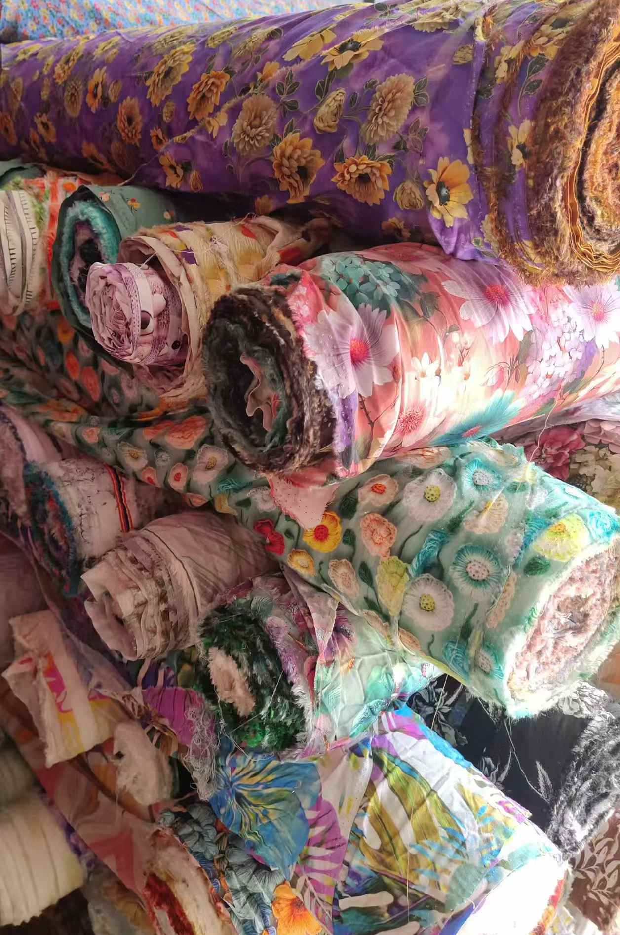 Bulk Artificial Cotton (Rayon) Fabric Scraps | Printed Cotton Silk for Summer Bedding