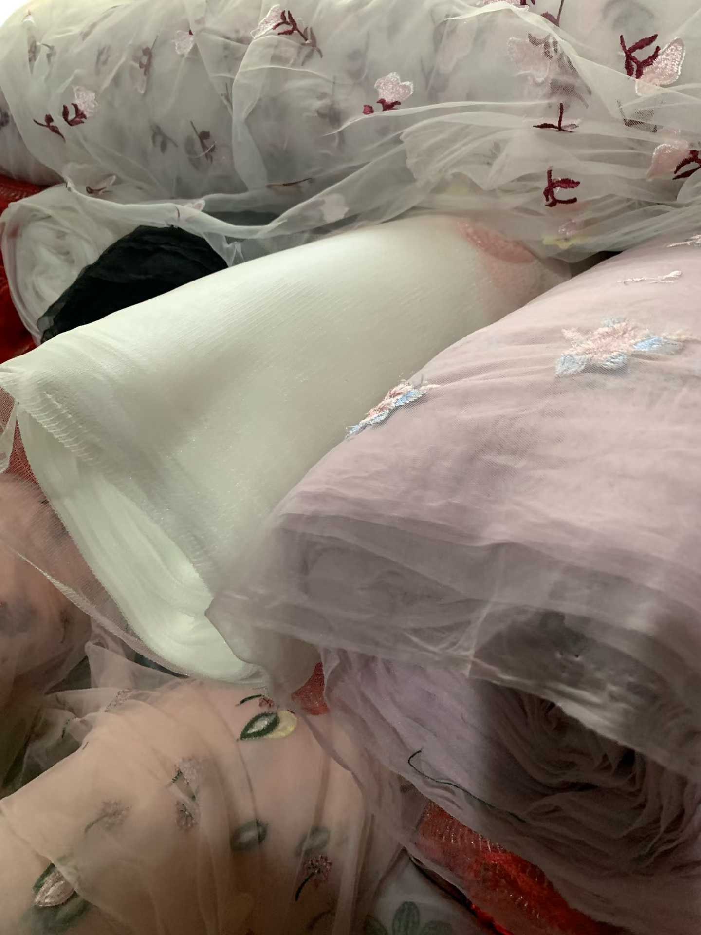 Small Roll Embroidered Tulle Fabric | Lightweight Wedding Dress Tulle 400-500kg