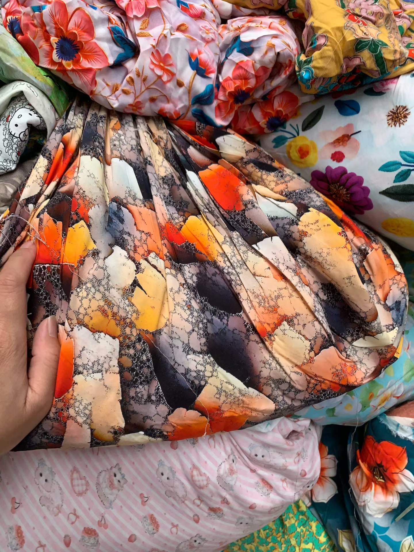 Cotton Poplin Linen & Printed Rayon Fabric Sample Remnants Mixed Stock