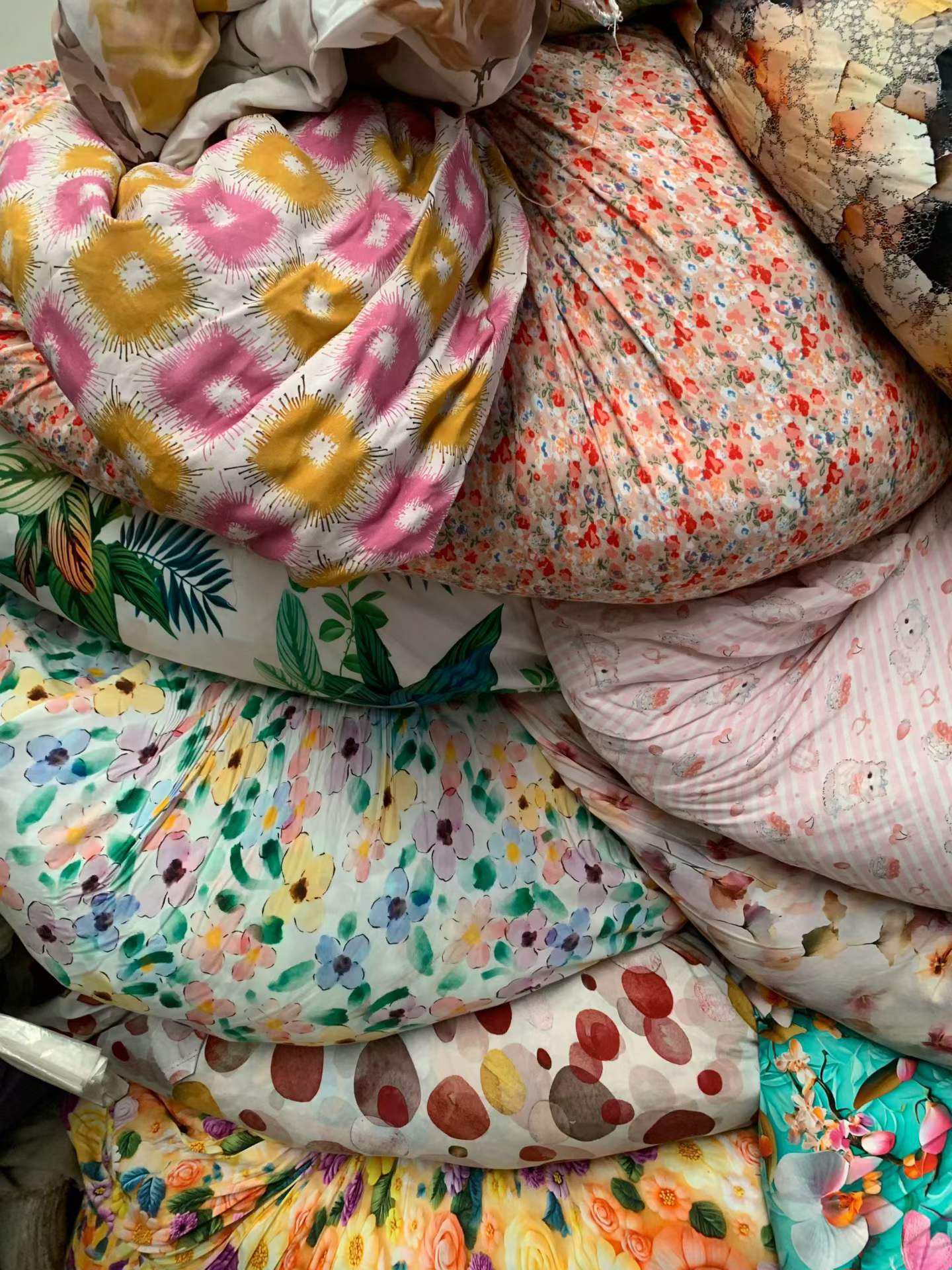 Cotton Poplin Linen & Printed Rayon Fabric Sample Remnants Mixed Stock