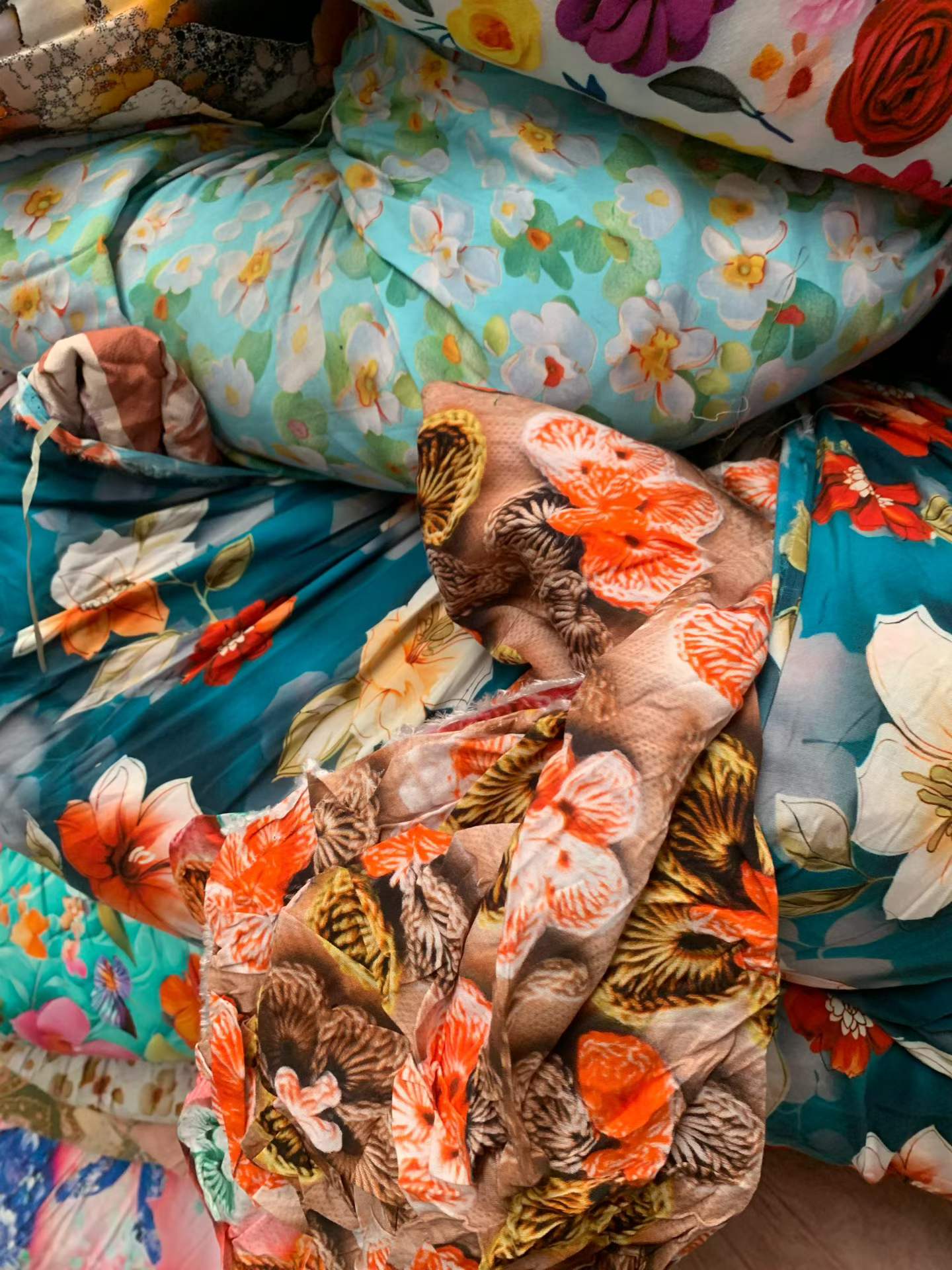 Cotton Poplin Linen & Printed Rayon Fabric Sample Remnants Mixed Stock