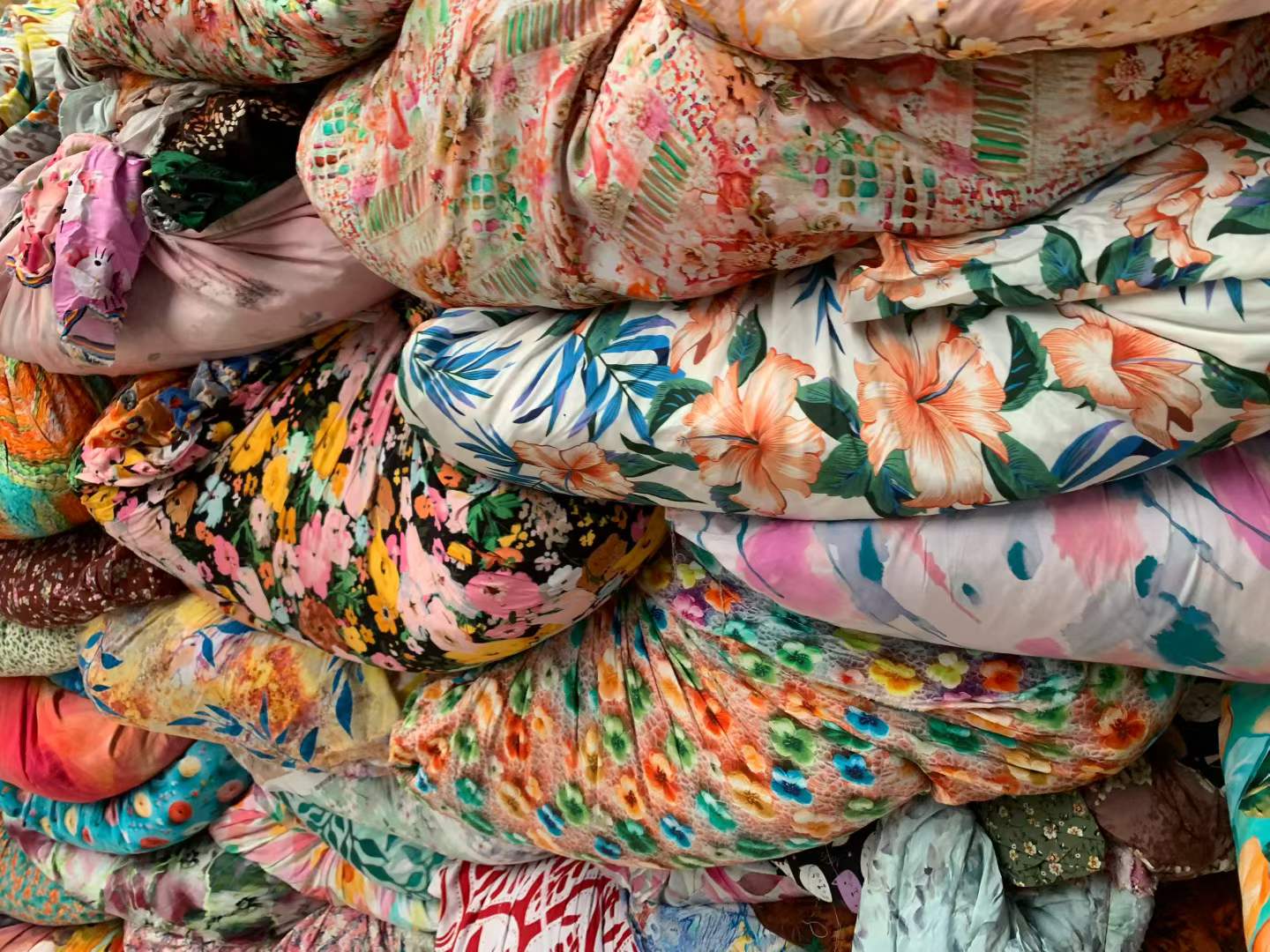 Cotton Poplin Linen & Printed Rayon Fabric Sample Remnants Mixed Stock