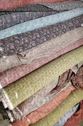 Printed Pure Cotton Linen Fabric Rolls Floral Vintage Style Stock Fabric