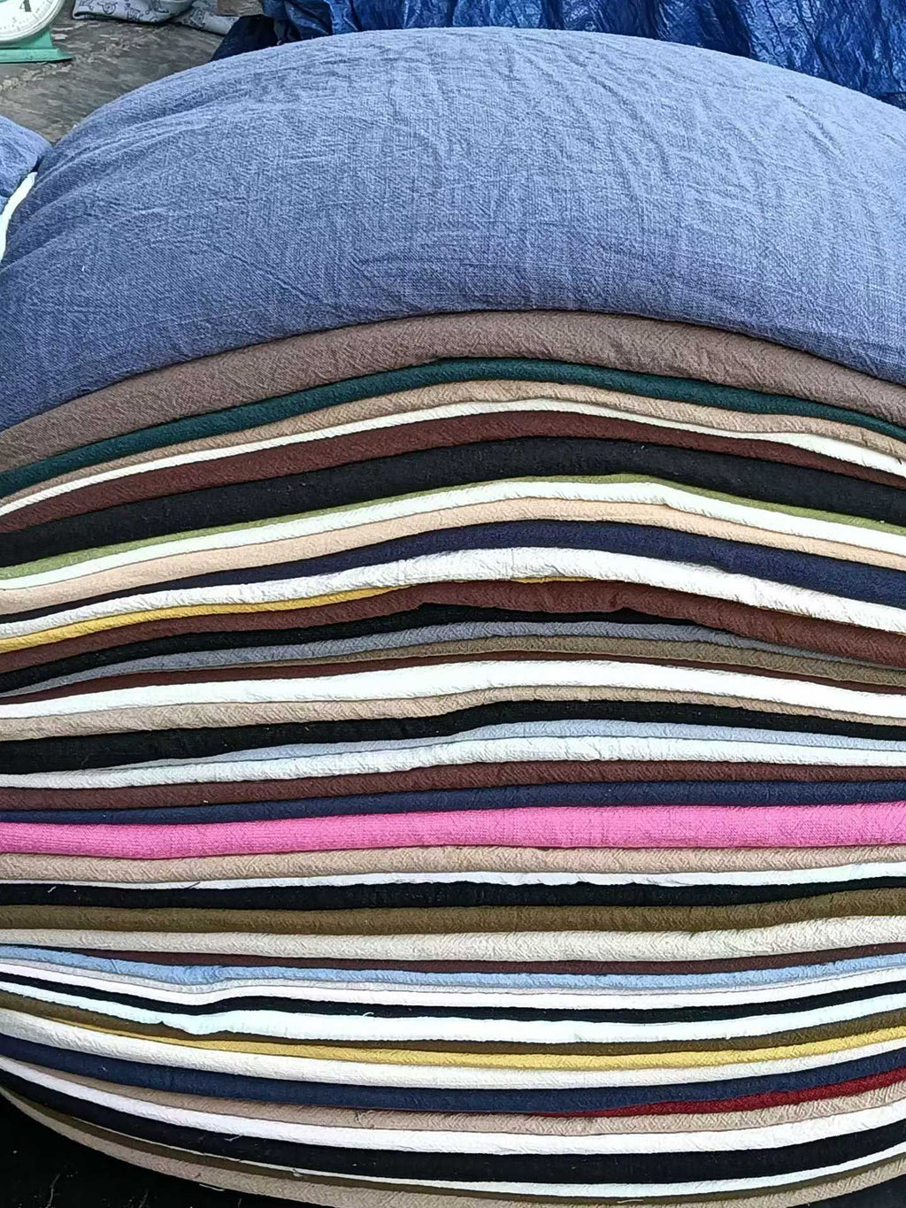 1-10M Cotton Linen Fabric Remnants - Bulk Jacquard Stock Linen Cotton Blend Fabric for Garment & Home Textiles, MOQ 100KG