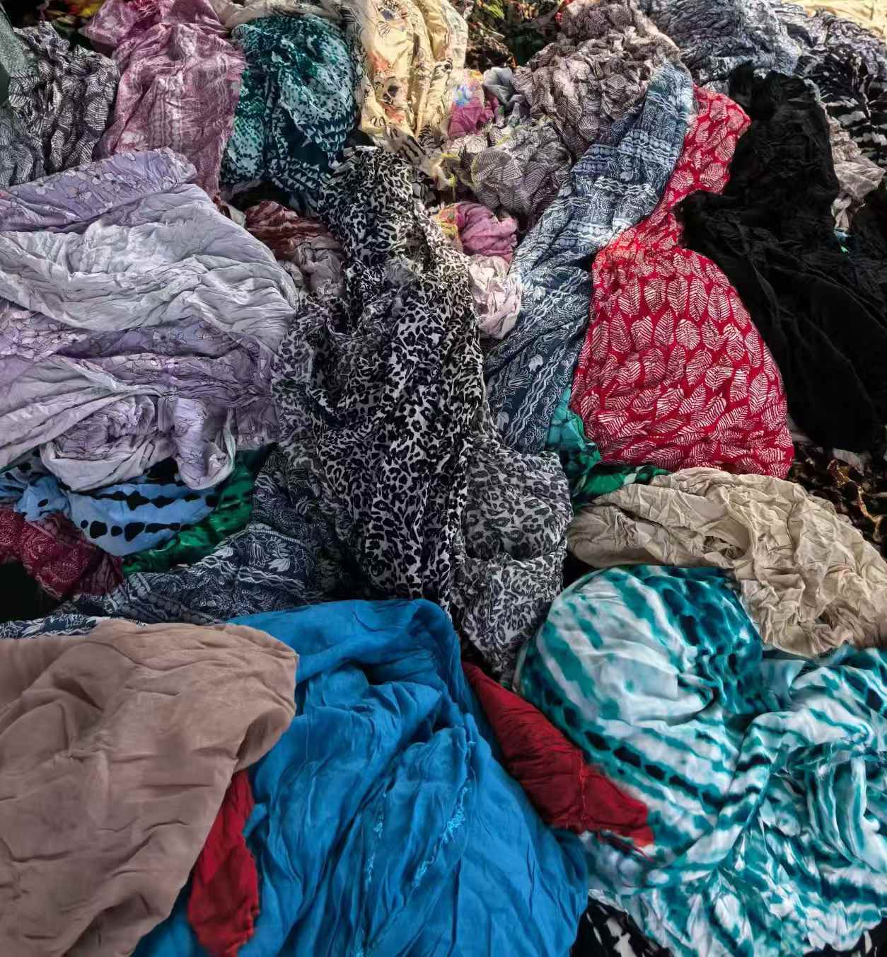 1-10M Printed Cotton Satin Fabric Remnants - 200KG Stock Tencel Linen Cotton Fabric for Dress & Shirts