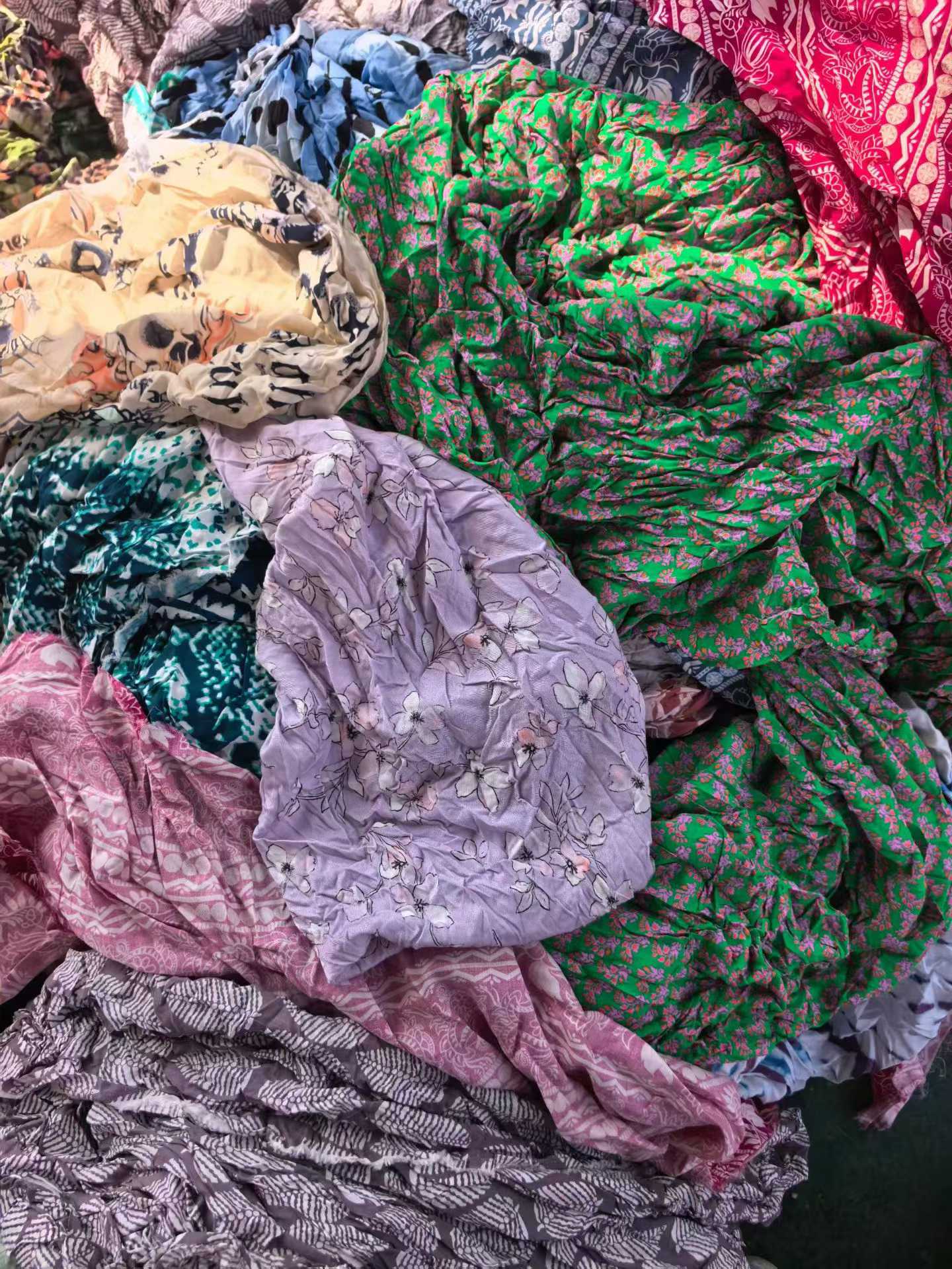 1-10M Printed Cotton Satin Fabric Remnants - 200KG Stock Tencel Linen Cotton Fabric for Dress & Shirts