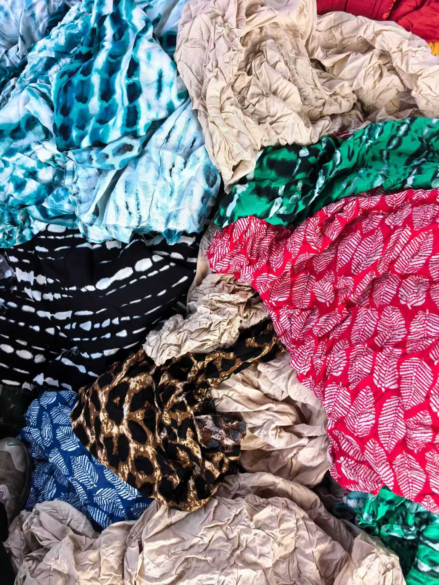 1-10M Printed Cotton Satin Fabric Remnants - 200KG Stock Tencel Linen Cotton Fabric for Dress & Shirts
