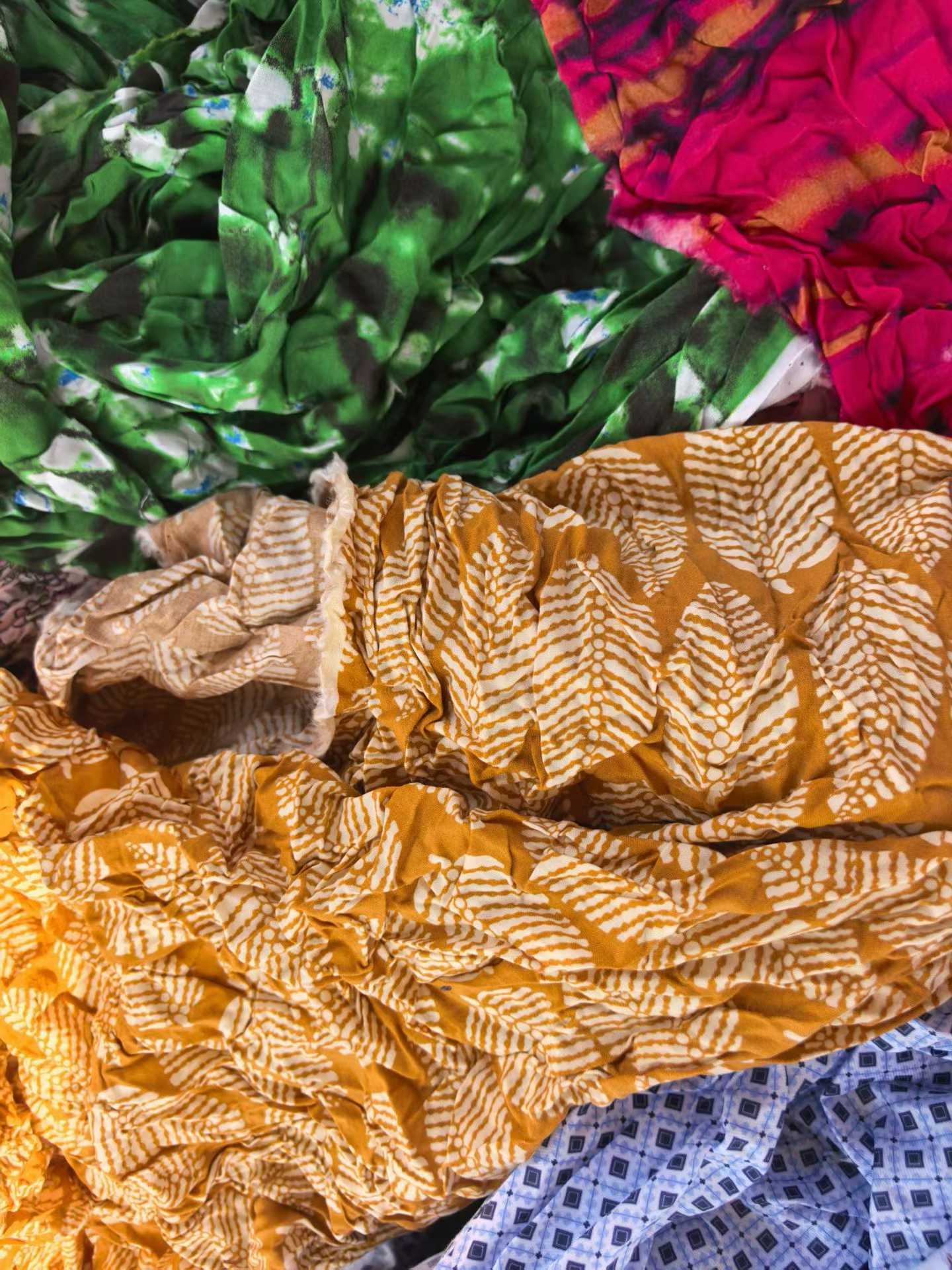 1-10M Printed Cotton Satin Fabric Remnants - 200KG Stock Tencel Linen Cotton Fabric for Dress & Shirts