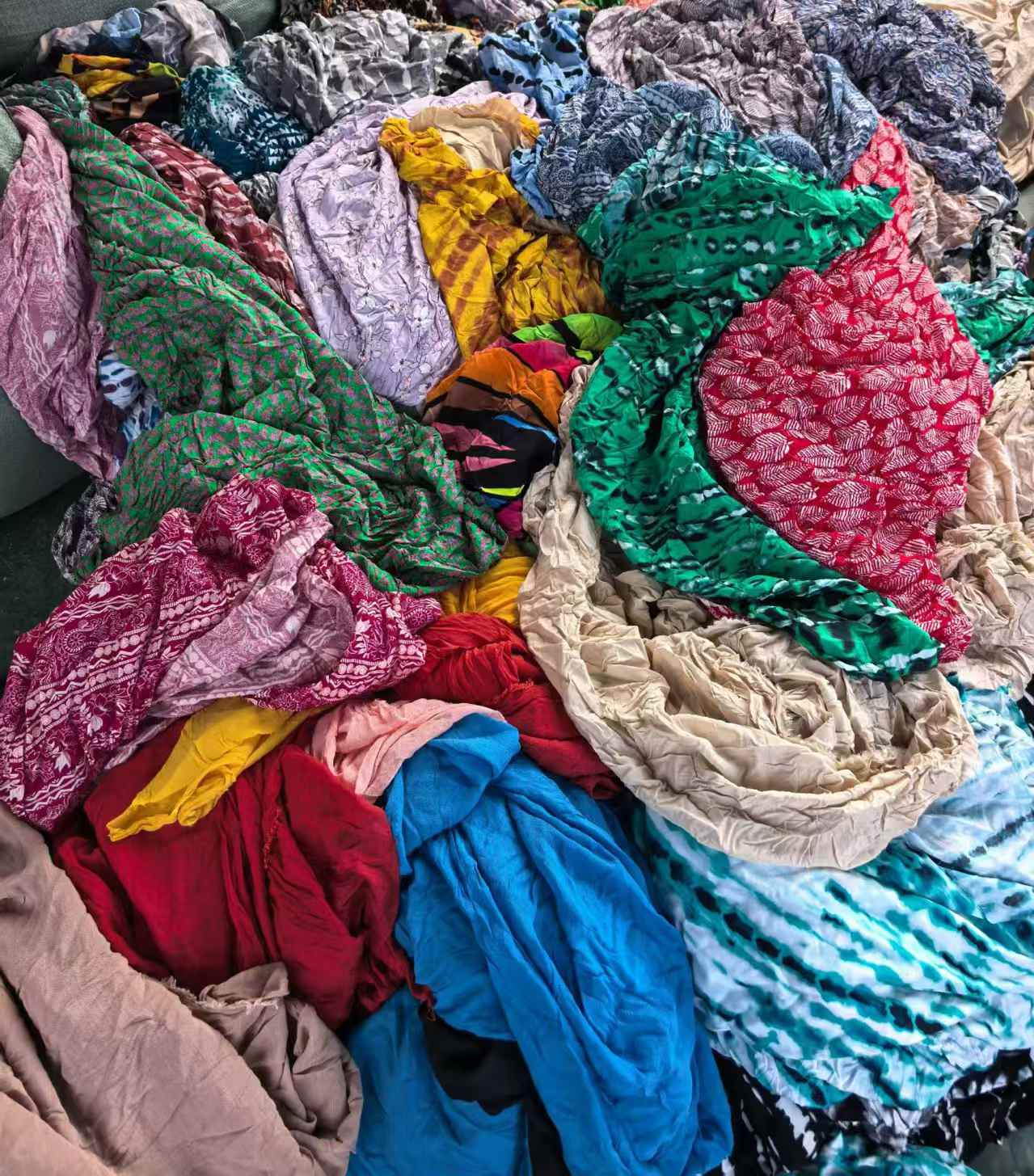 1-10M Printed Cotton Satin Fabric Remnants - 200KG Stock Tencel Linen Cotton Fabric for Dress & Shirts