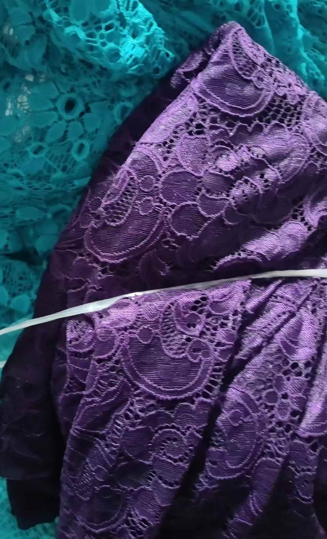 1-6M Stretch Lace Fabric Remnants - Bright Color Floral Lace Fabric Lot, Multi Patterns Available