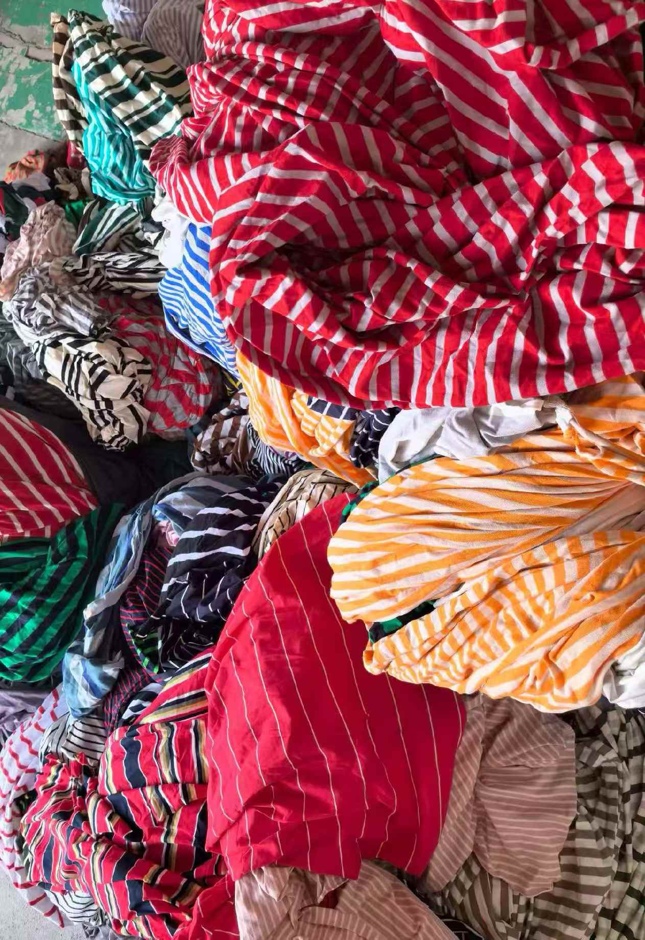 Stock Striped Cotton Spandex Fabric - Bulk Colorful Knit Cotton Jersey Fabric for T-shirts & Underwear, Low Price