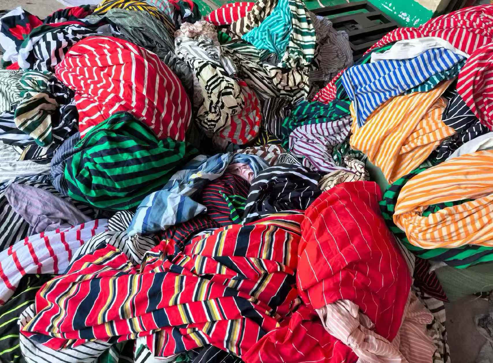 Stock Striped Cotton Spandex Fabric - Bulk Colorful Knit Cotton Jersey Fabric for T-shirts & Underwear, Low Price