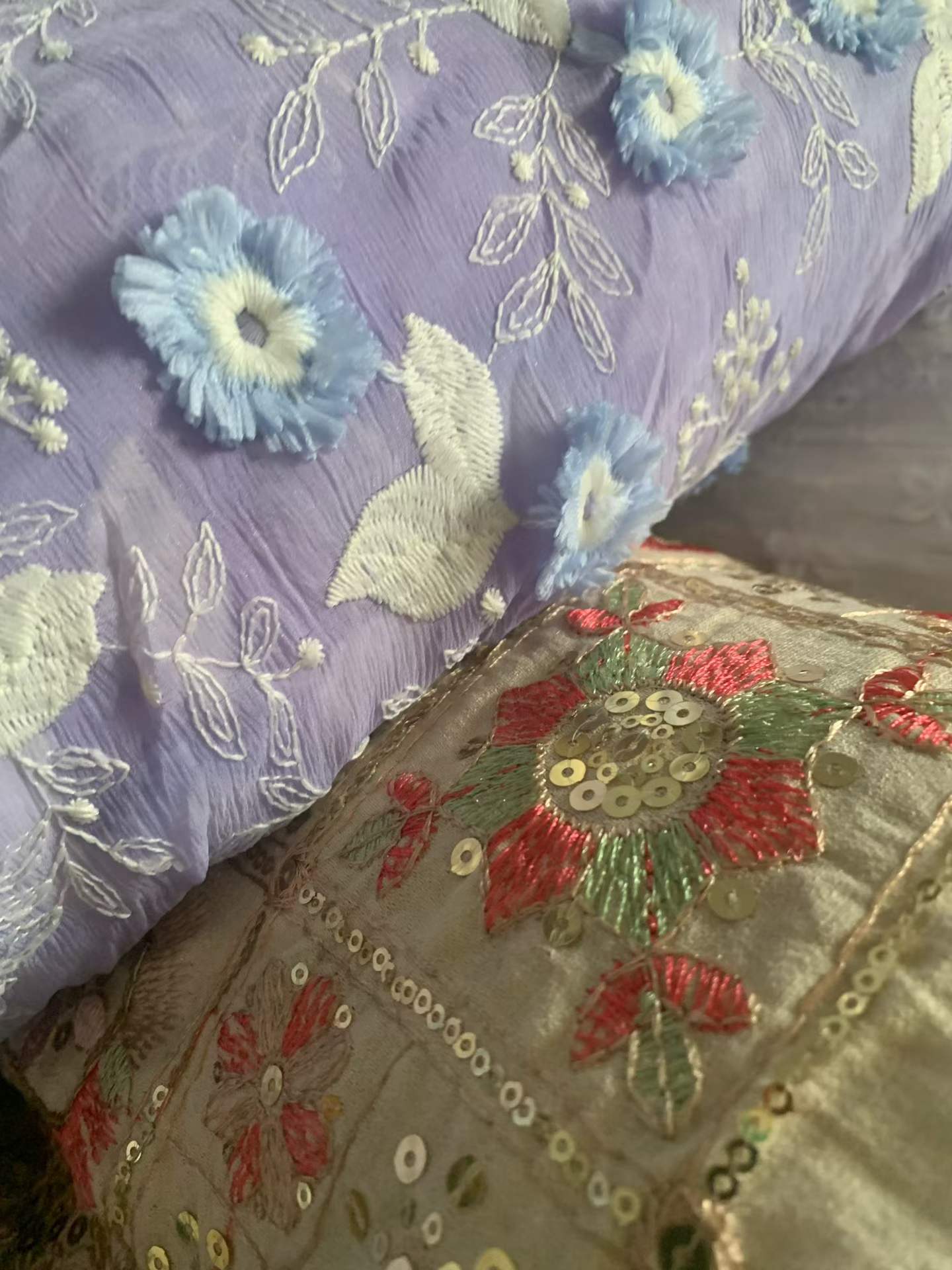 Small Roll Tencel Cotton Embroidery Fabric - 400-500KG Fashion Embroidery Fabric, Unique Patterns