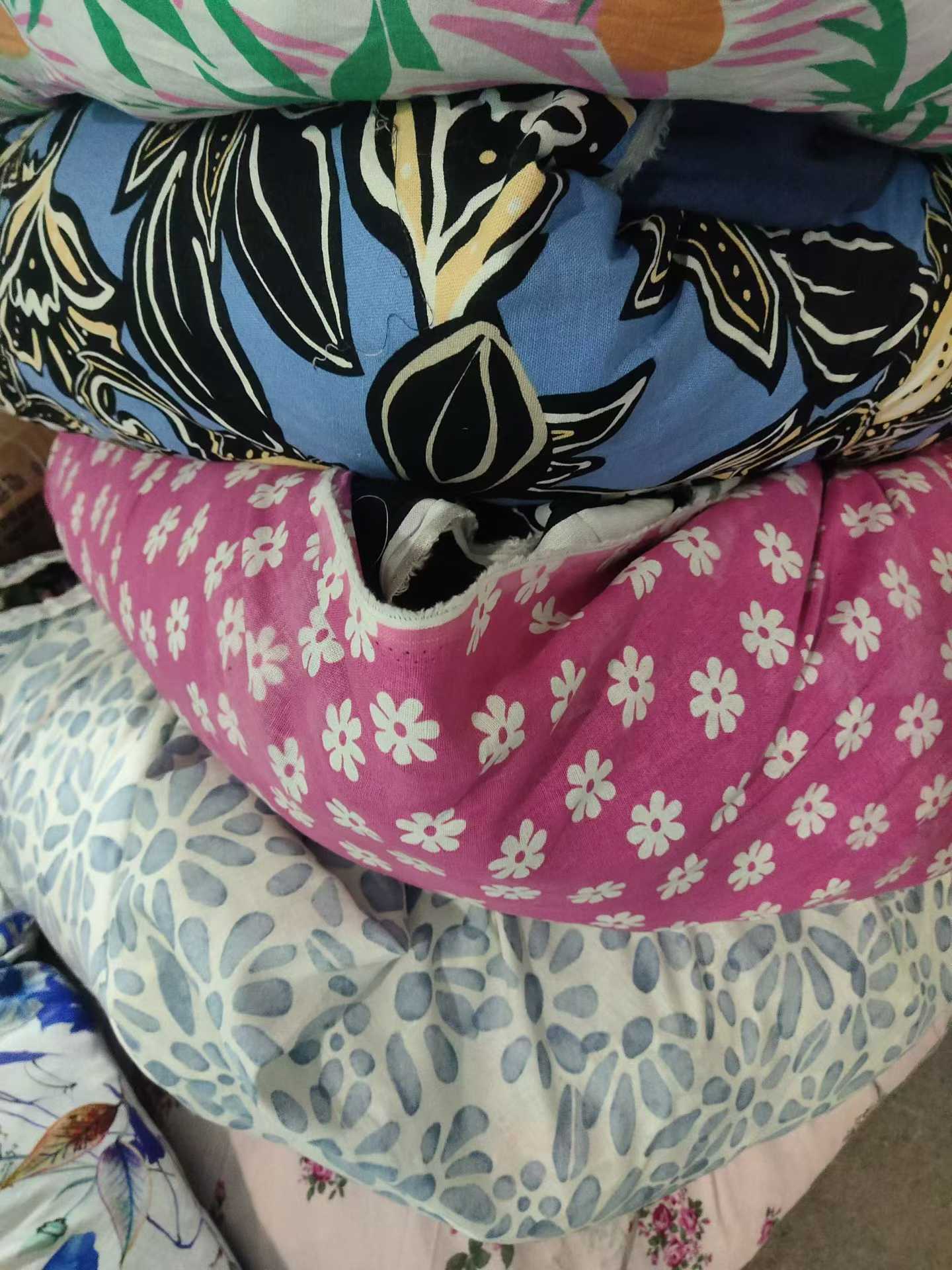 Large Piece Printed Linen Cotton Fabric - Hundreds KG Floral Linen/Ramie Fabric, No Defects