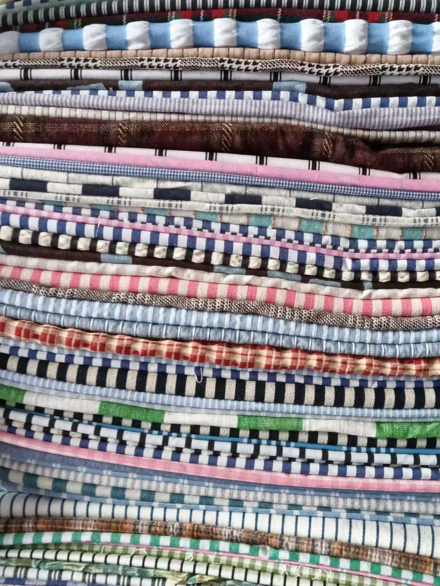 1-10M Plaid Striped Cotton Linen Fabric - 25KG Per Roll Colorful Cotton Blend Fabric