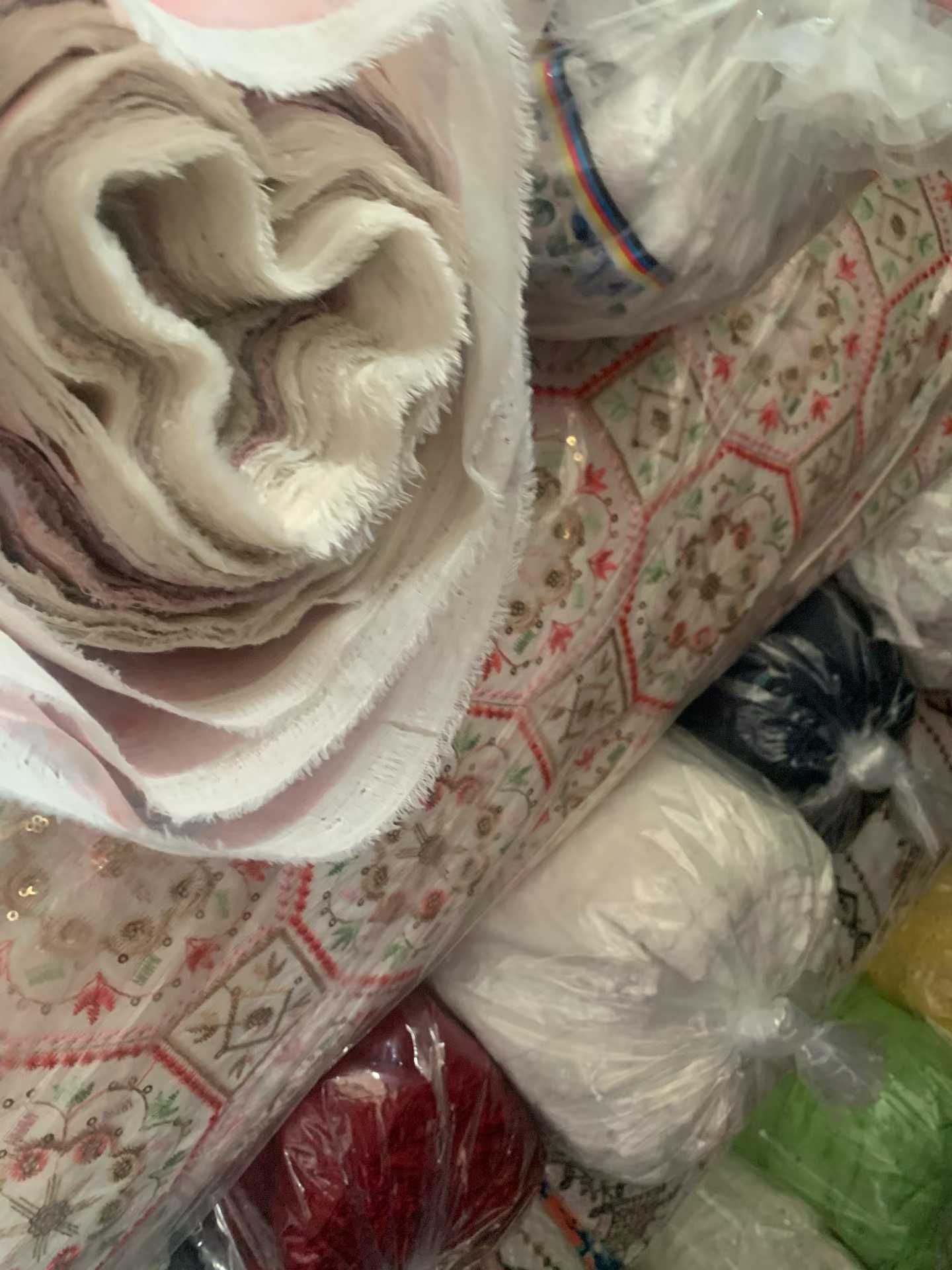Small Roll Tencel Cotton Embroidery Fabric - 400-500KG Rare Fashion Embroidery Fabric