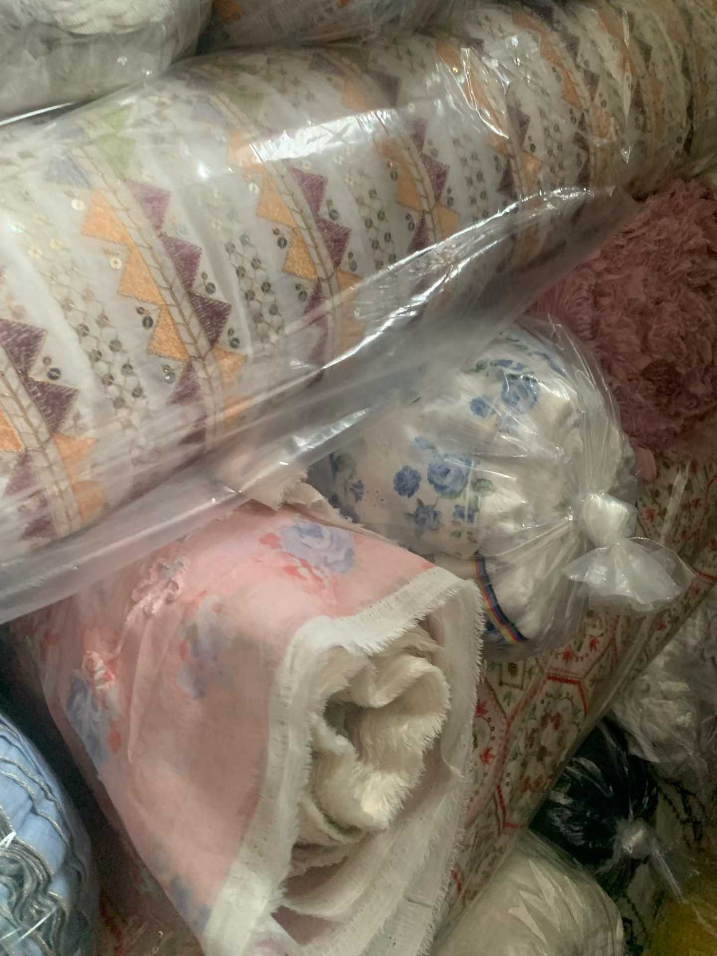 Small Roll Tencel Cotton Embroidery Fabric - 400-500KG Rare Fashion Embroidery Fabric