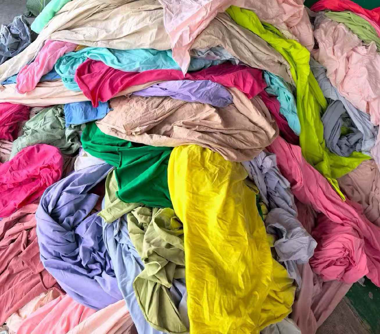 1-10m Lycra & Odel Cotton Fabric - 500KG Bright Color Stretch Cotton Fabric Remnants