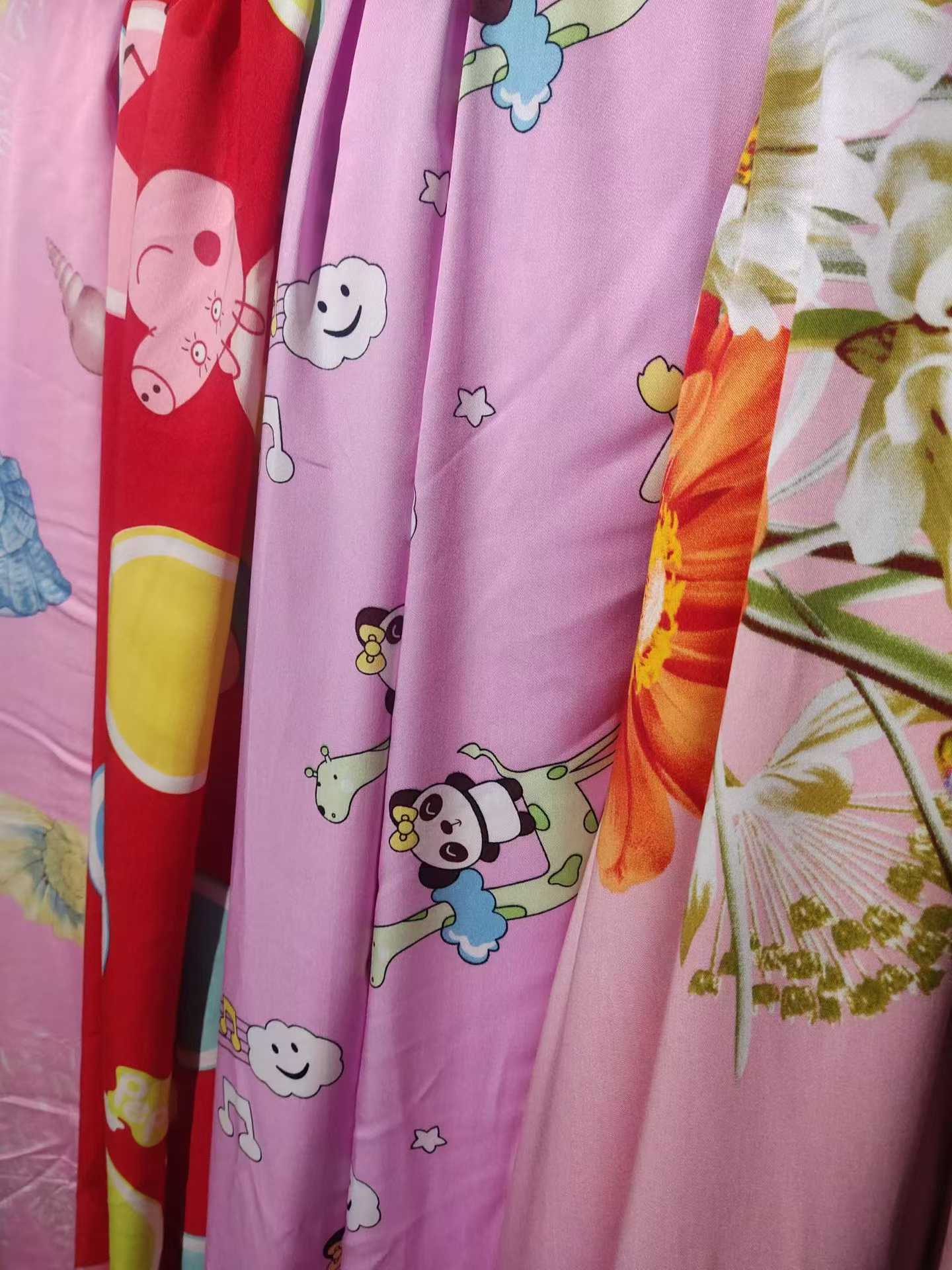 6-10m Cartoon Rayon Fabric - 200cm Width Summer Cotton Fabric Remnants with Cute Prints
