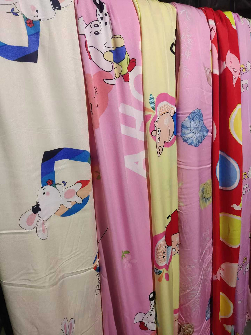 6-10m Cartoon Rayon Fabric - 200cm Width Summer Cotton Fabric Remnants with Cute Prints