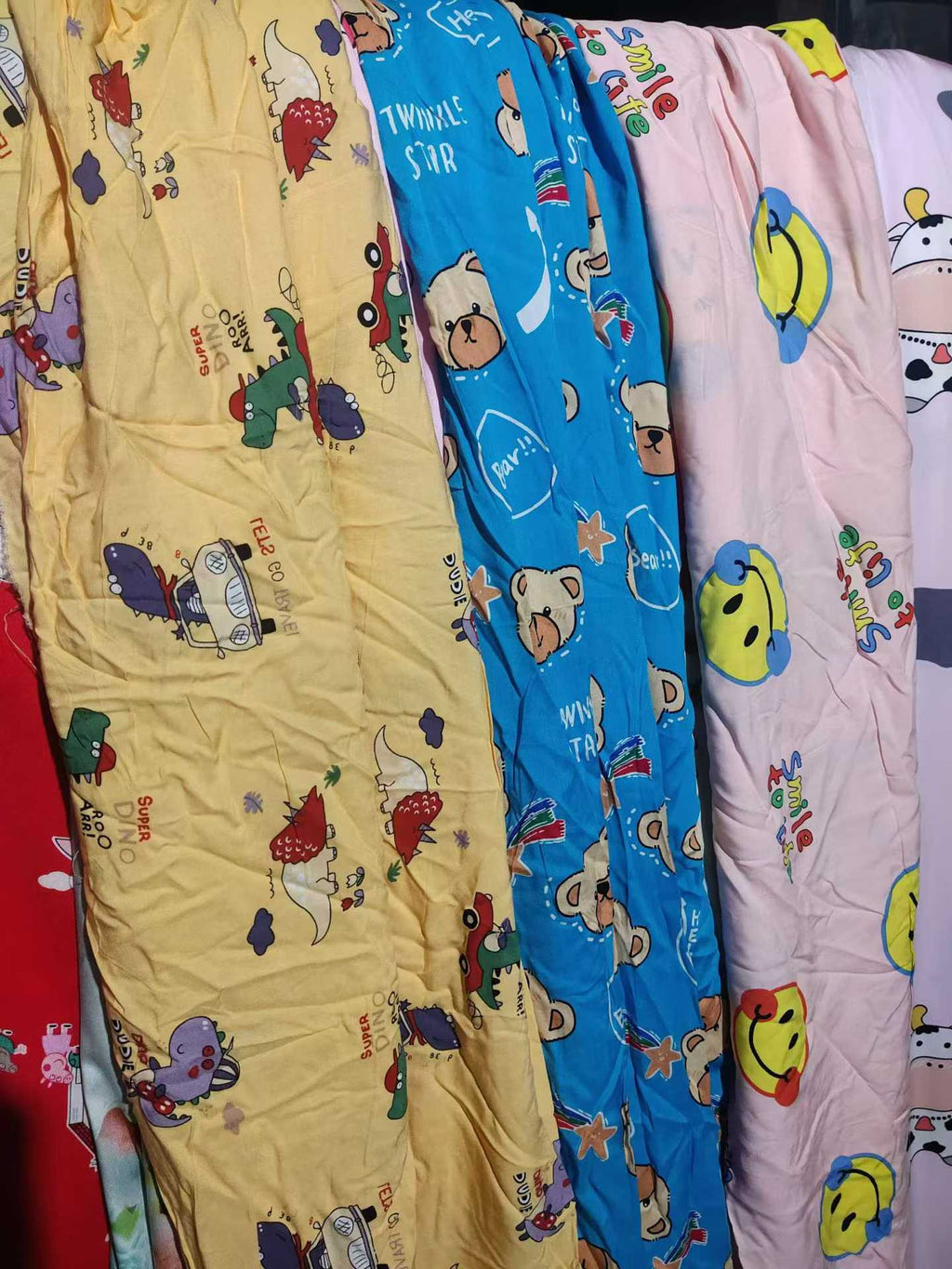 6-10m Cartoon Rayon Fabric - 200cm Width Summer Cotton Fabric Remnants with Cute Prints