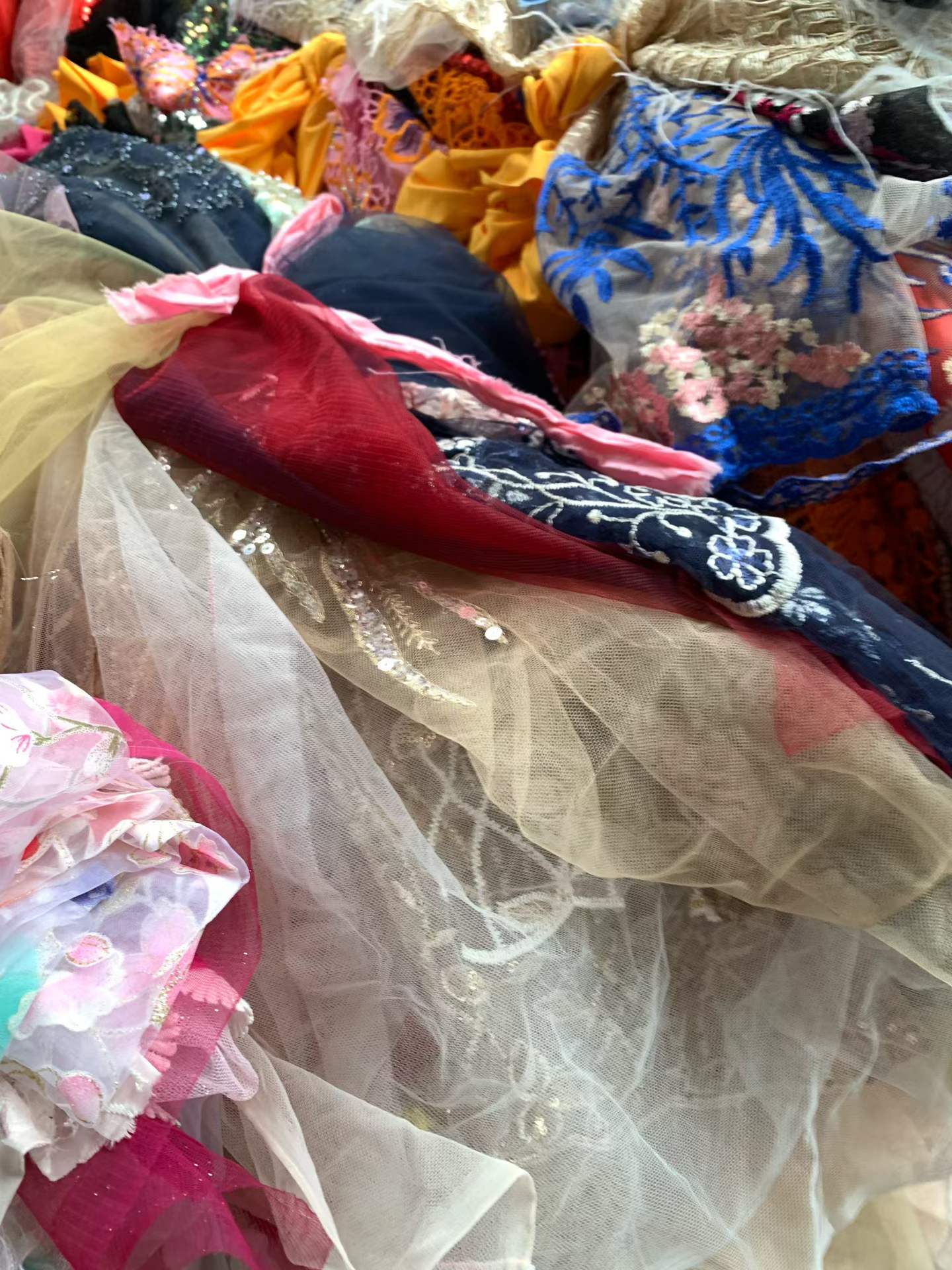 重磅立体刺绣棉布碎料 | 散装适用于服装、工艺品和缝纫项目