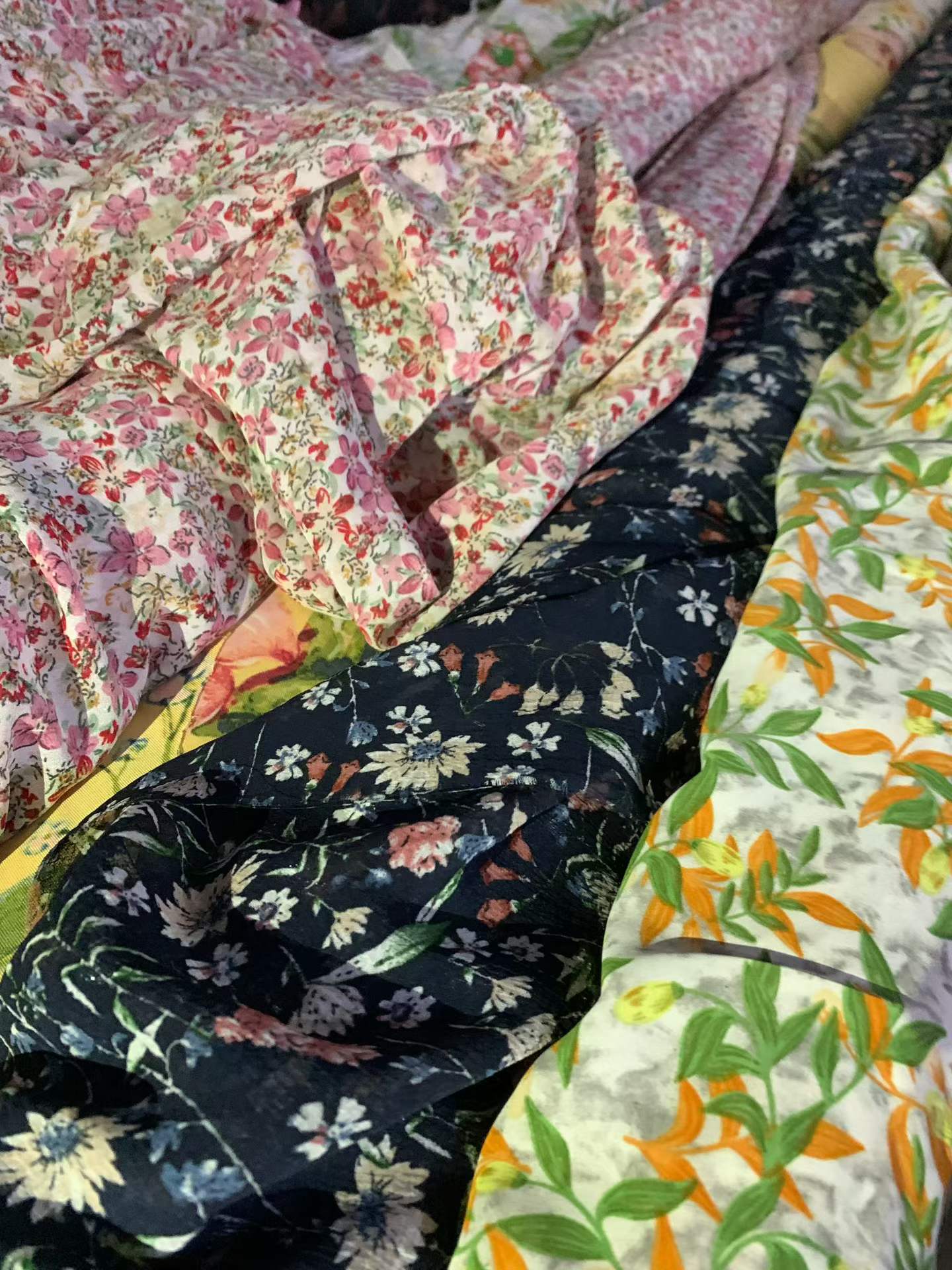Floral Print Chiffon Fabric Rolls | Lightweight for Summer Dresses, Blouses & Scarves