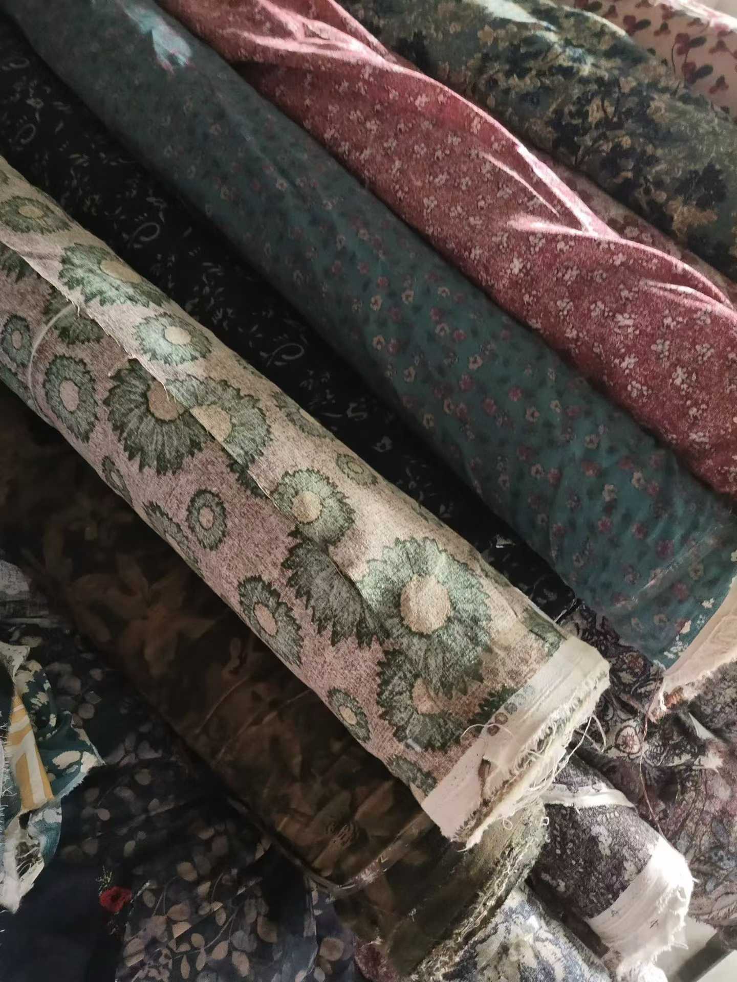 Wholesale Linen Floral Fabric Rolls | Stock Printed Linen Cotton Fabric Bulk Sale MOQ 25KG