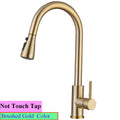 Brushed Nickel Touch on Kitchen Sink Faucets Stainless Steel Hot Cold Kitchen Mixer Tap Sensor Touch Pull Out Kitchen Faucet