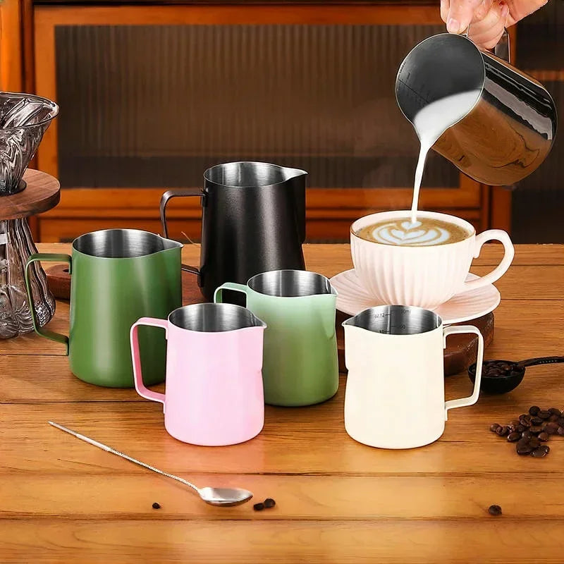 350/600ML Stainless Steel Coffee Milk Frother Jug With Scale Professional Steam Espresso Coffee Latte Art Kitchen Tools