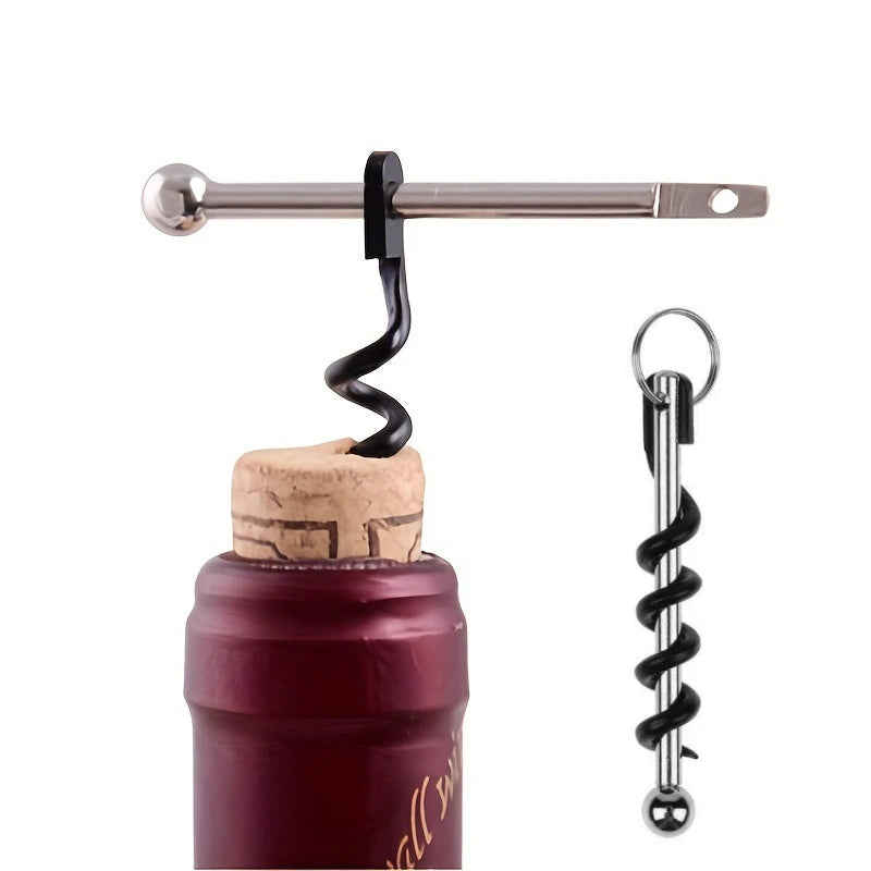 1/3/5pcs Red Wine Bottle Opener Cork Screw Bottle Corkscrew with Ring Keychain Mini Party Bar Kitchen Tools