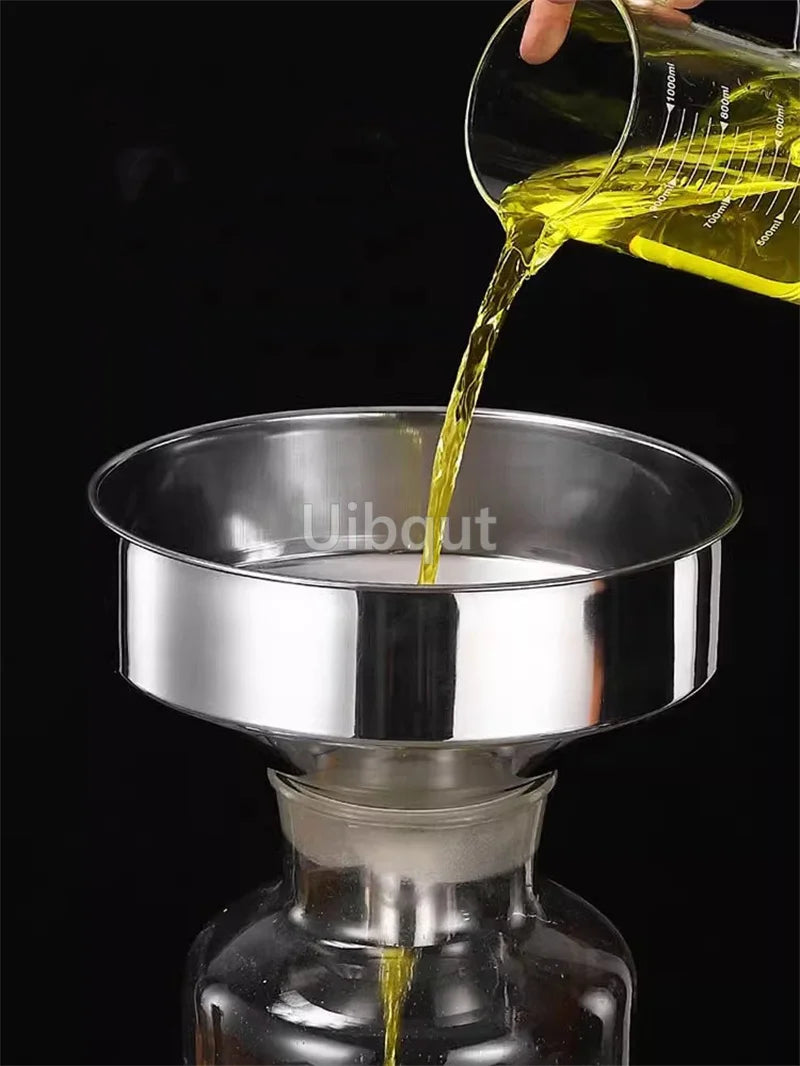 304 Big Stainless Steel Funnel Kitchen Oil Liquid leakage Funnel refueling Detachable Filter Wide Mouth Funnel Kitchen Tools
