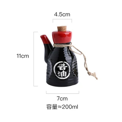 Japanese Restaurant Ceramic Seasoning Jar Vinegar Soy Sauce Chili Oil Pot Home Mini Seasoning Salt Sugar Jar Kitchen Container