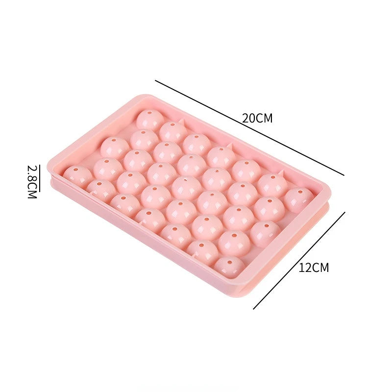3D Round Ice Cube Tray with Lid Plastic Diamond Style Ice Mold Refrigerator Spherical DIY Moulds Ice Ball Maker Kitchen Tools