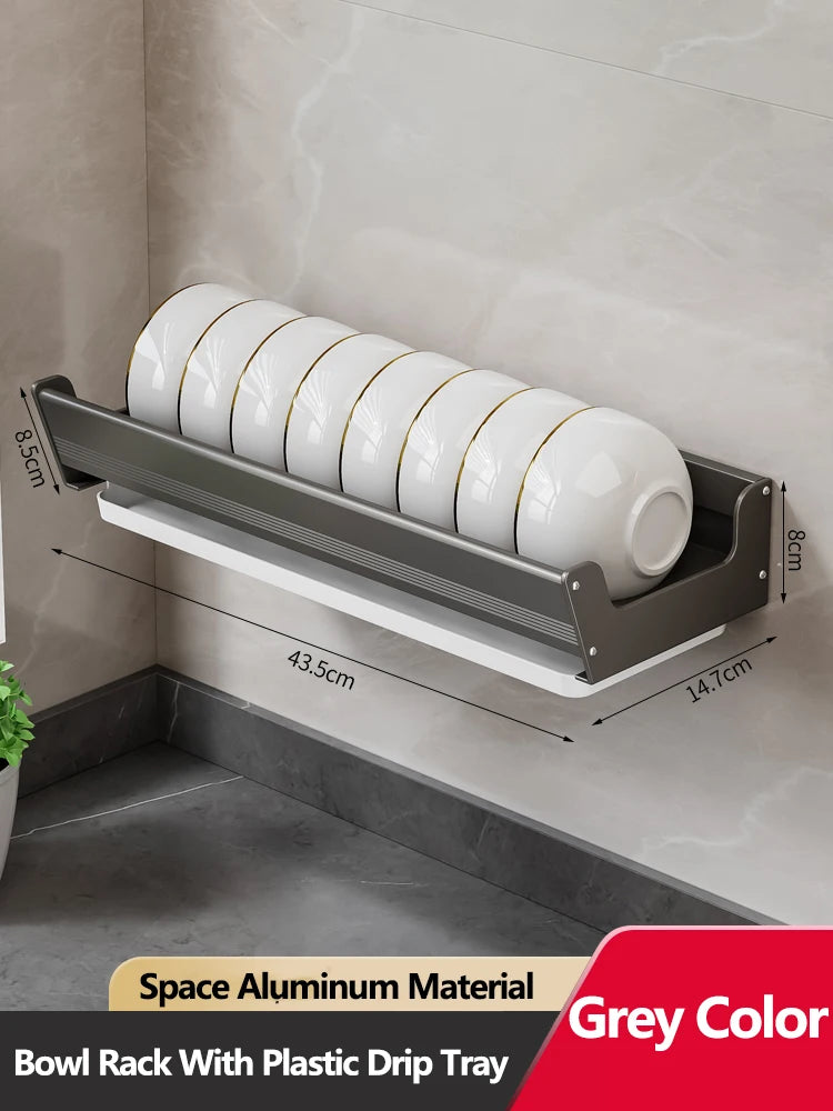 Bowl Plate Drying Shelf Portable Kitchen Organizer Wall Mounted Dish Drainer Rack Kitchen Storage Shelves Tableware Holder