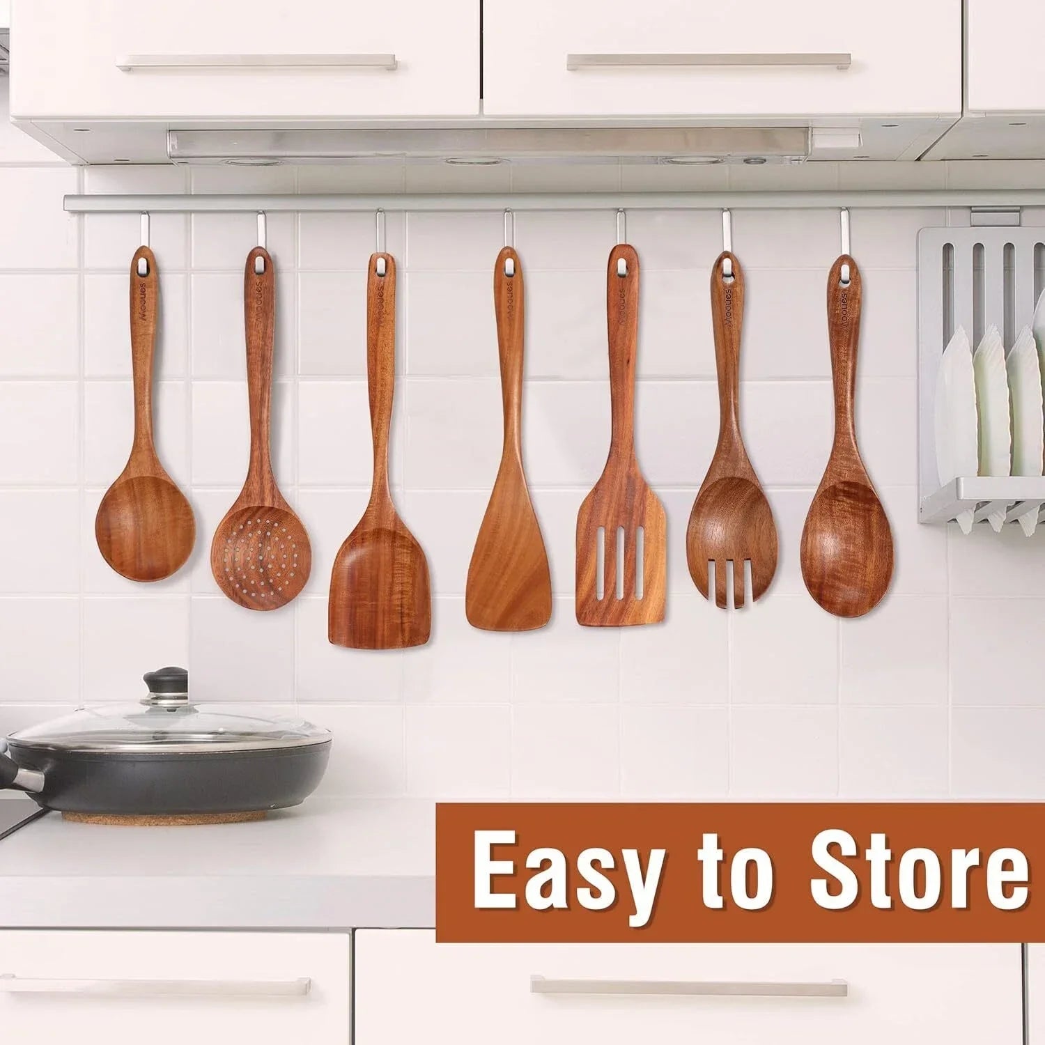 Wooden Kitchen Utensil Set Wooden Spatula Salad Spoon Stirring Soup Spoon Spatula Scoop Kitchen Tools for Cooking Utensils