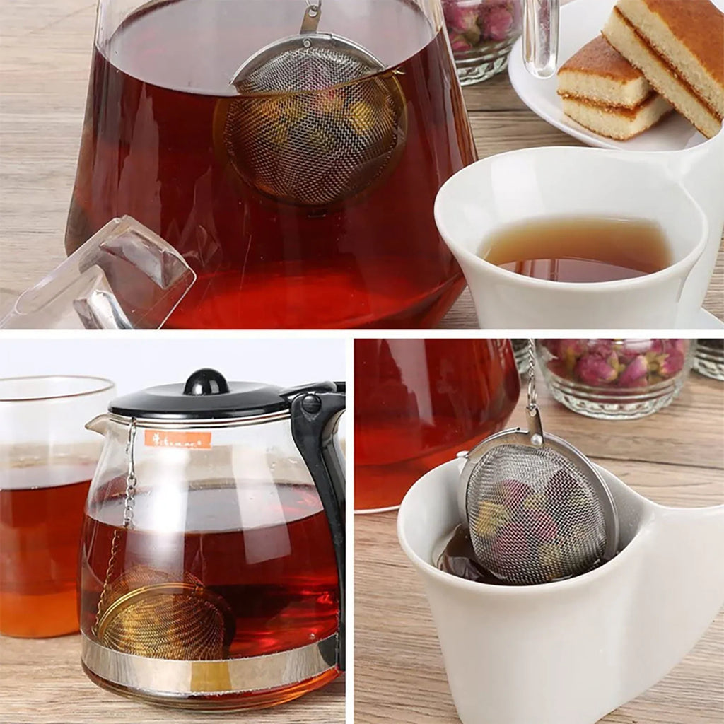 2-20Pcs Tea Infuser Stainless Steel Mesh Tea Ball Spacing Diffusion Ball Loose Leaf Tea Filter Kitchen Tools Loose Herbal Spices