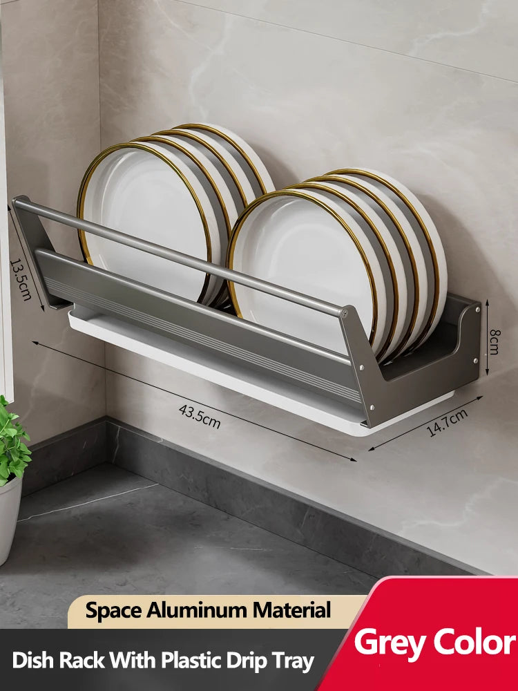 Bowl Plate Drying Shelf Portable Kitchen Organizer Wall Mounted Dish Drainer Rack Kitchen Storage Shelves Tableware Holder