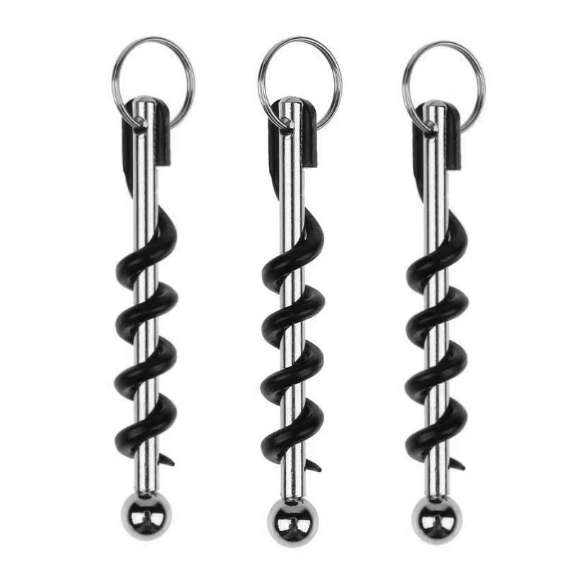 1/3/5pcs Red Wine Bottle Opener Cork Screw Bottle Corkscrew with Ring Keychain Mini Party Bar Kitchen Tools