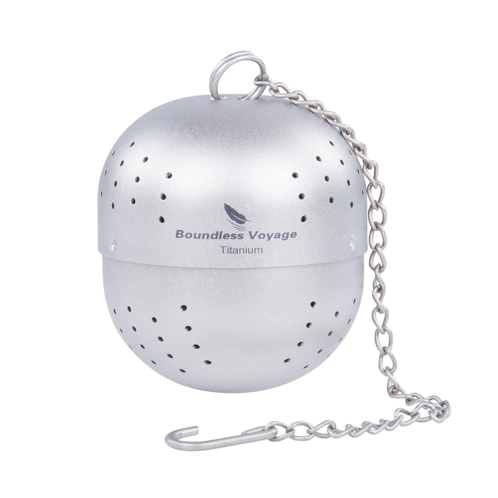 Boundless Voyage Titanium Tea Ball Infuser with Extended Chain Tea Strainer Mug Teapot Loose Tea Spices Home Kitchen Tools