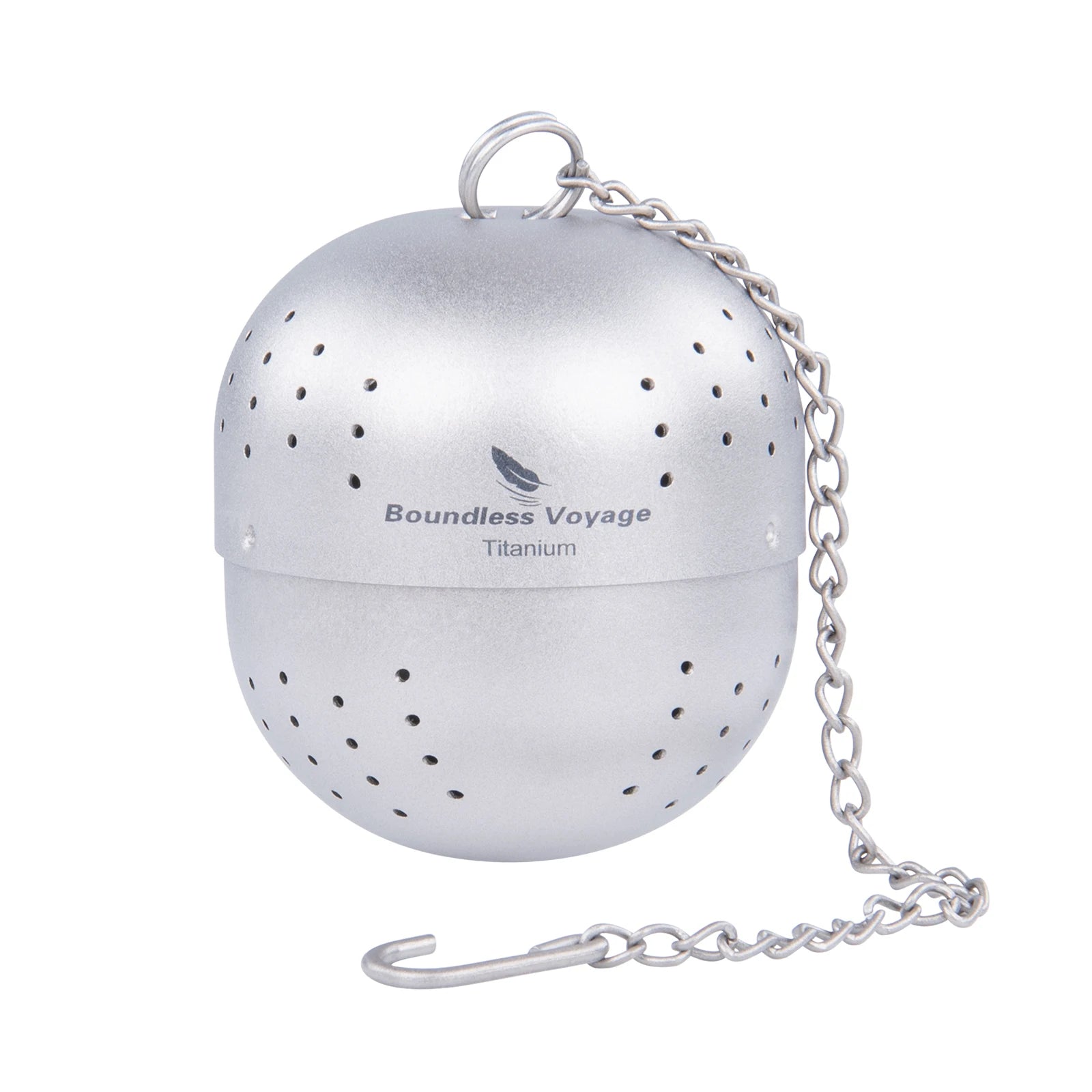 Boundless Voyage Titanium Tea Ball Infuser with Extended Chain Tea Strainer Mug Teapot Loose Tea Spices Home Kitchen Tools