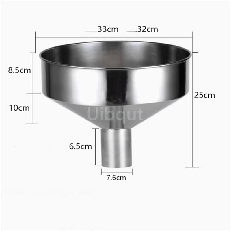 304 Big Stainless Steel Funnel Kitchen Oil Liquid leakage Funnel refueling Detachable Filter Wide Mouth Funnel Kitchen Tools